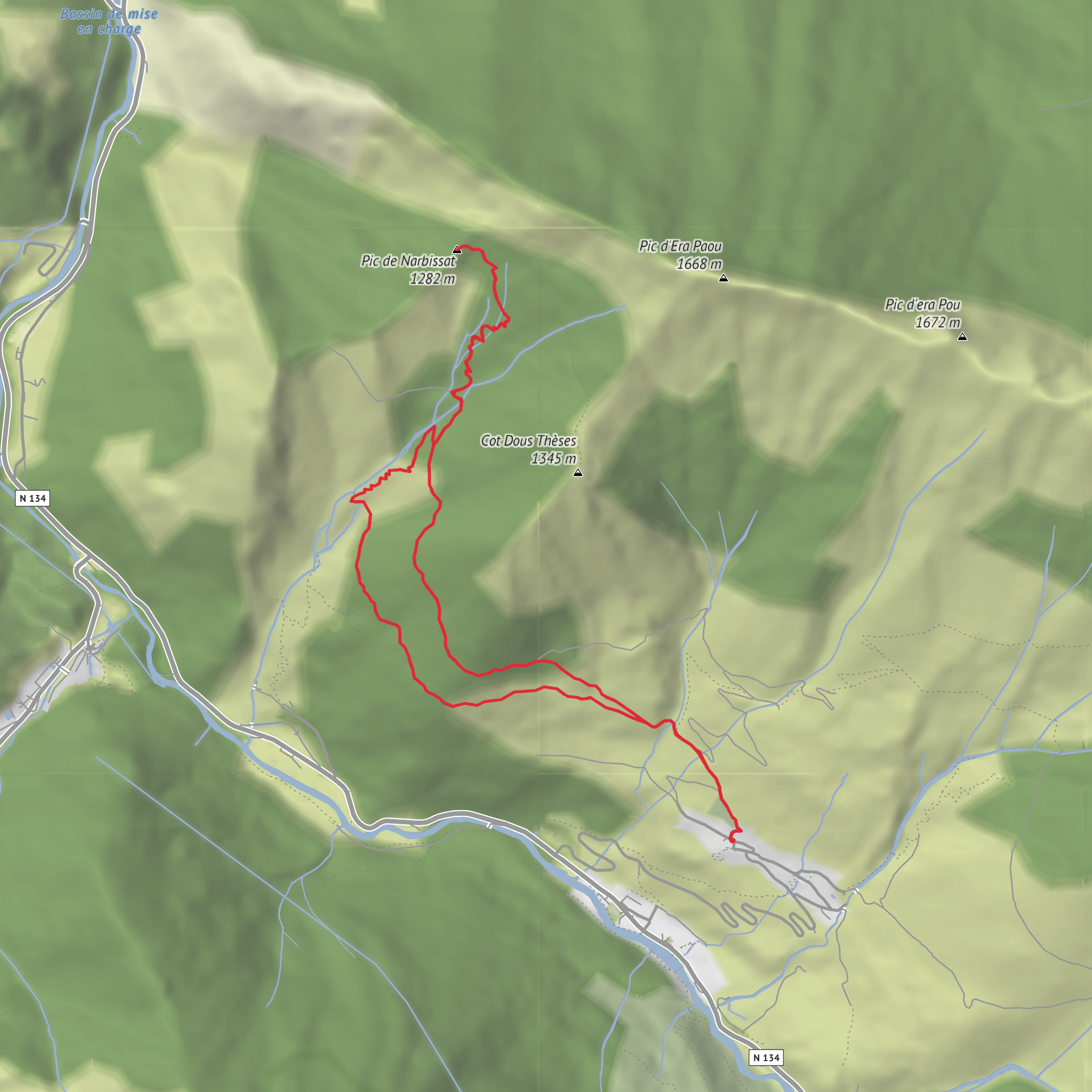Pic de Narbissat via Les Muralhetas – Winter Route mobile static map