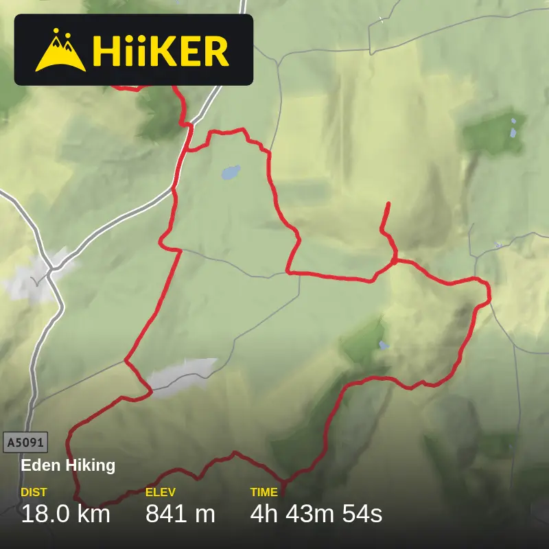 A map preview of the recording Tour Du Mell Fell.