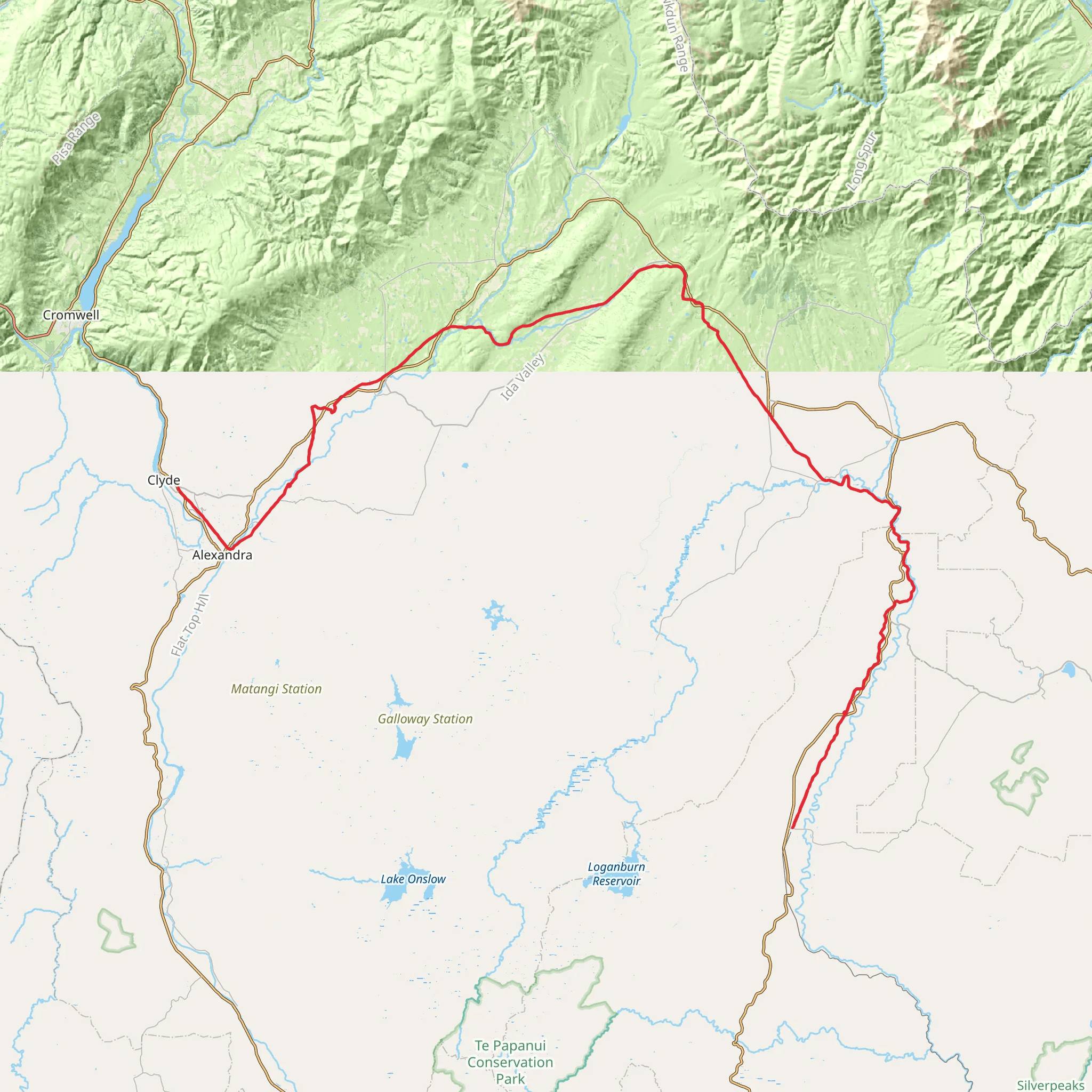 Otago Central Rail Trail mobile static map