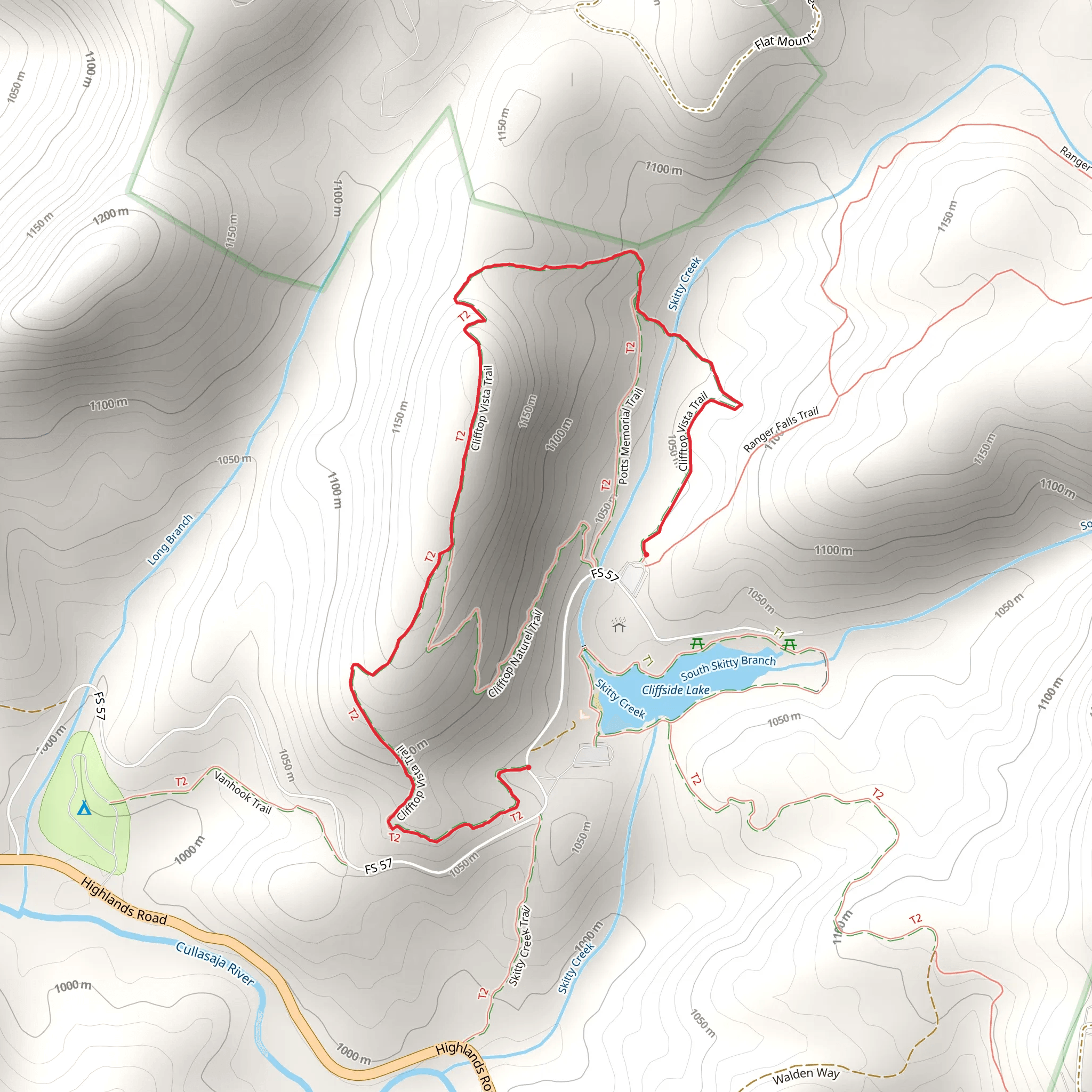 Clifftop Vista Trail mobile static map