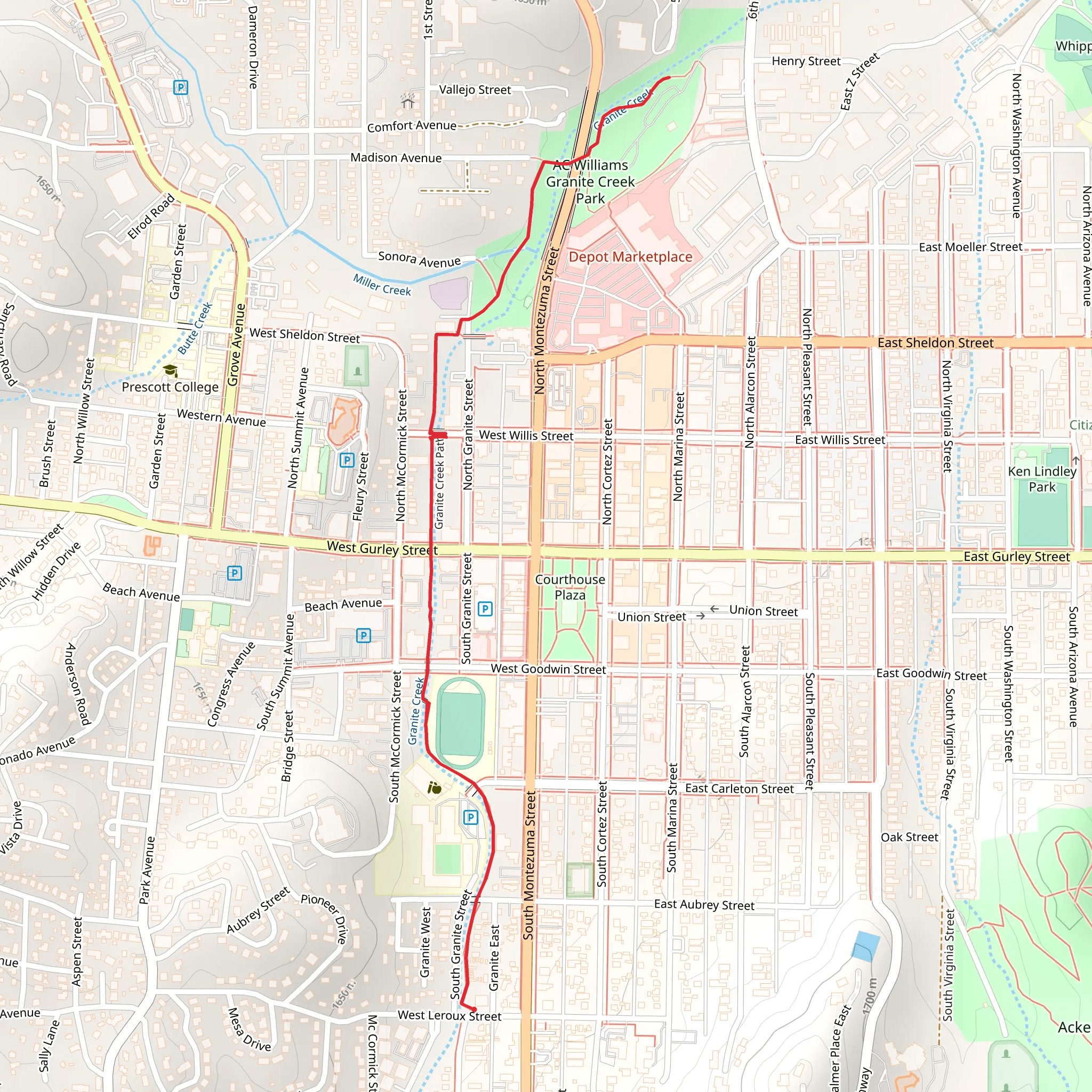Granite Creek Path mobile static map