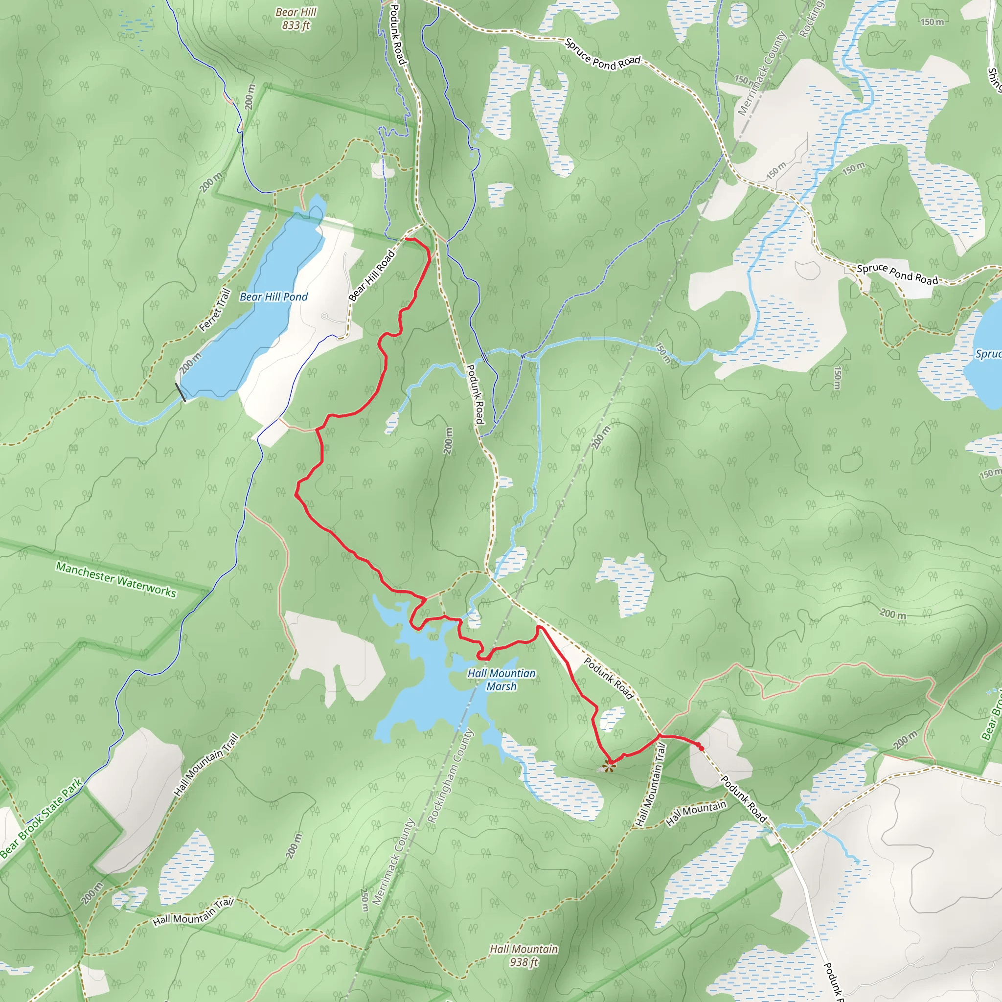 Hall Mountain Marsh Trail mobile static map