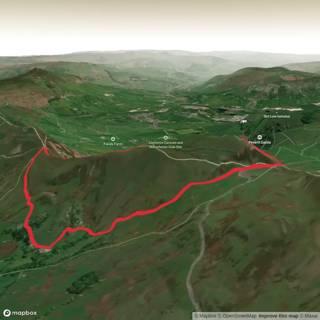 An image depicting the trail Mam Tor Short Loop and its surrounding area.