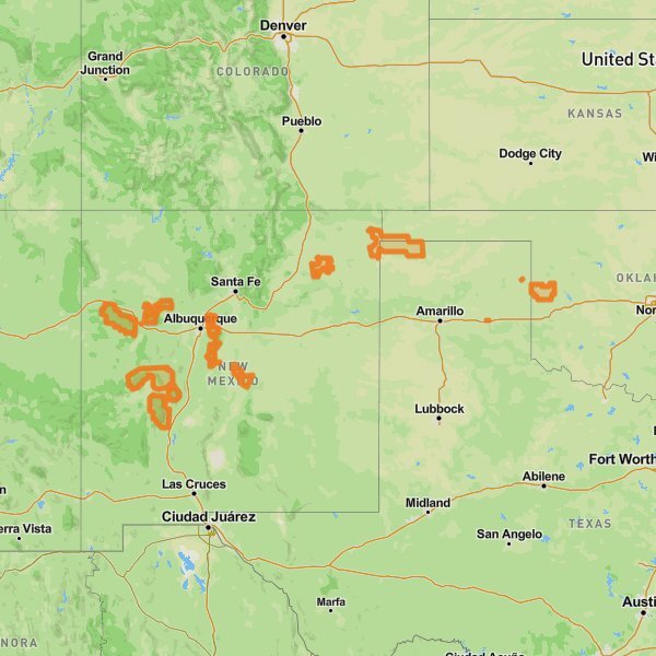Cibola National Forest mobile static map