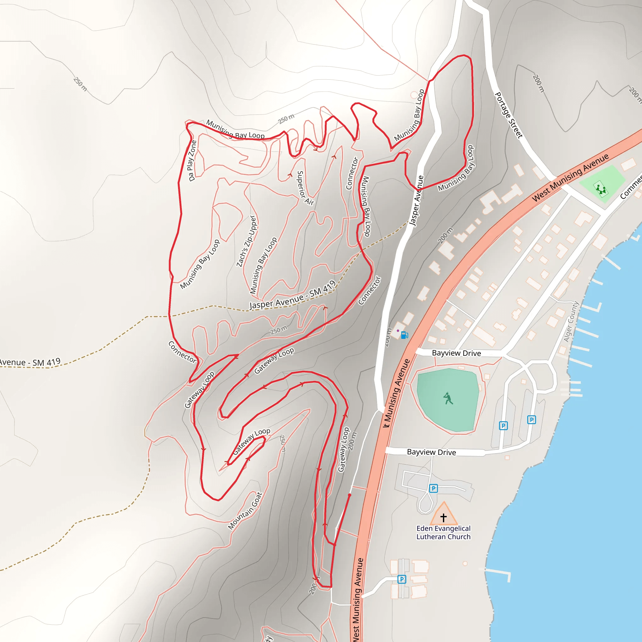 Munising Bay Loop mobile static map