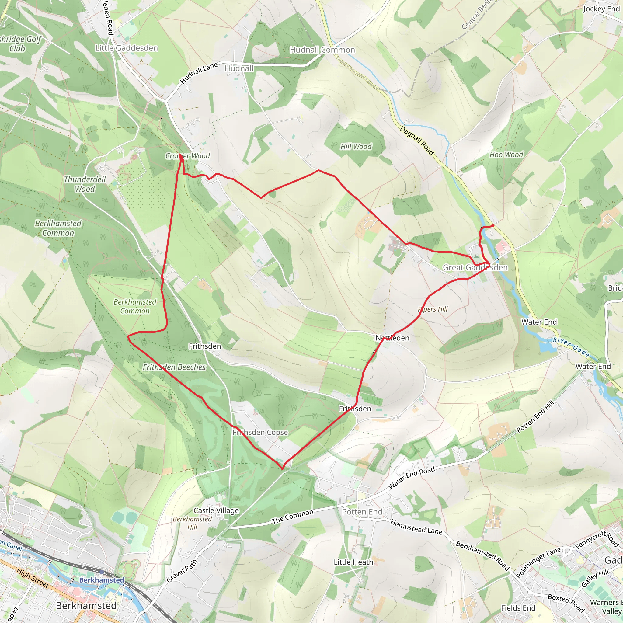 Circular from Great Gaddesden to Little Gaddessden mobile static map