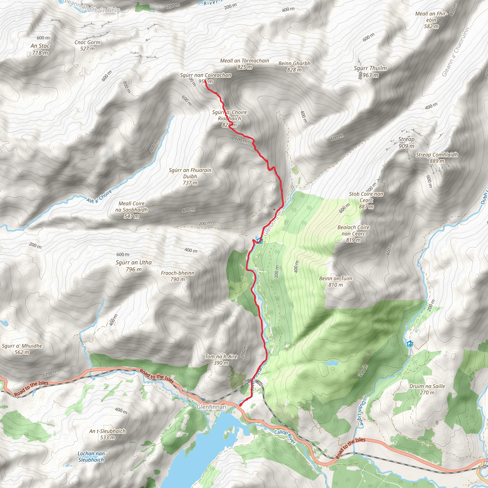 Sgùrr nan Coireachan - Glenfinnan mobile static map