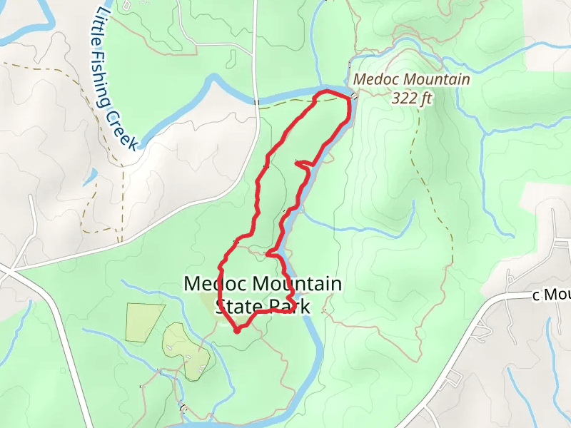 Medoc State Park Loop via Fishing Creek