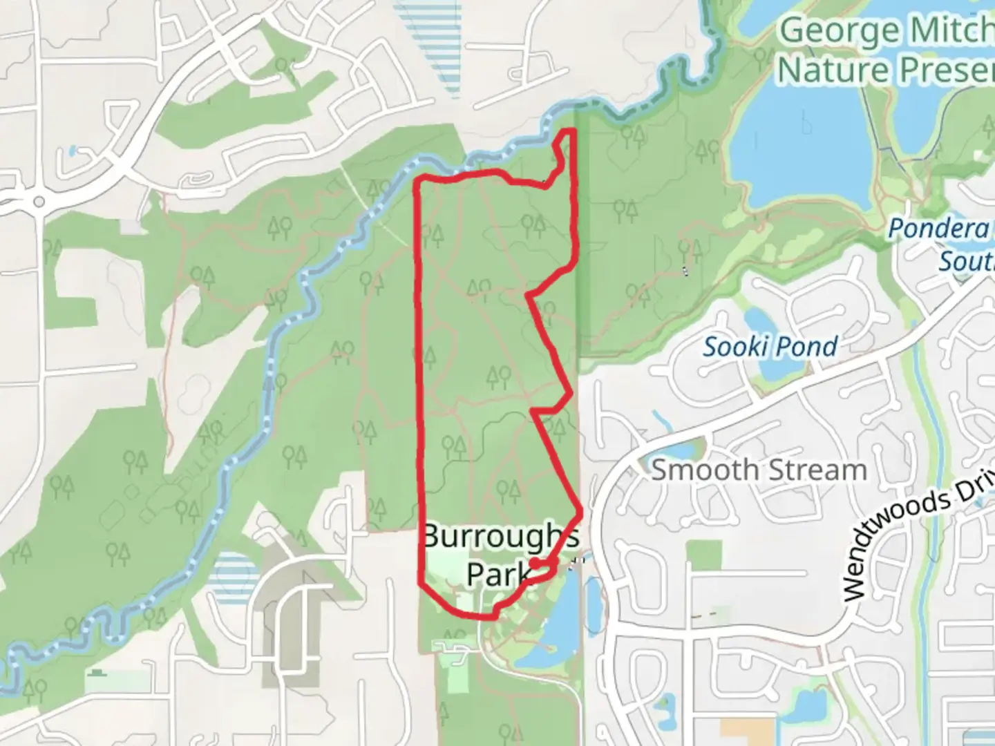 An image depicting the trail Spring Creek and Marchs Pond Loop and its surrounding area.