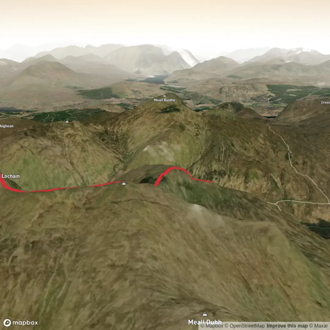 An image depicting the trail Stuc an Lochan and its surrounding area.