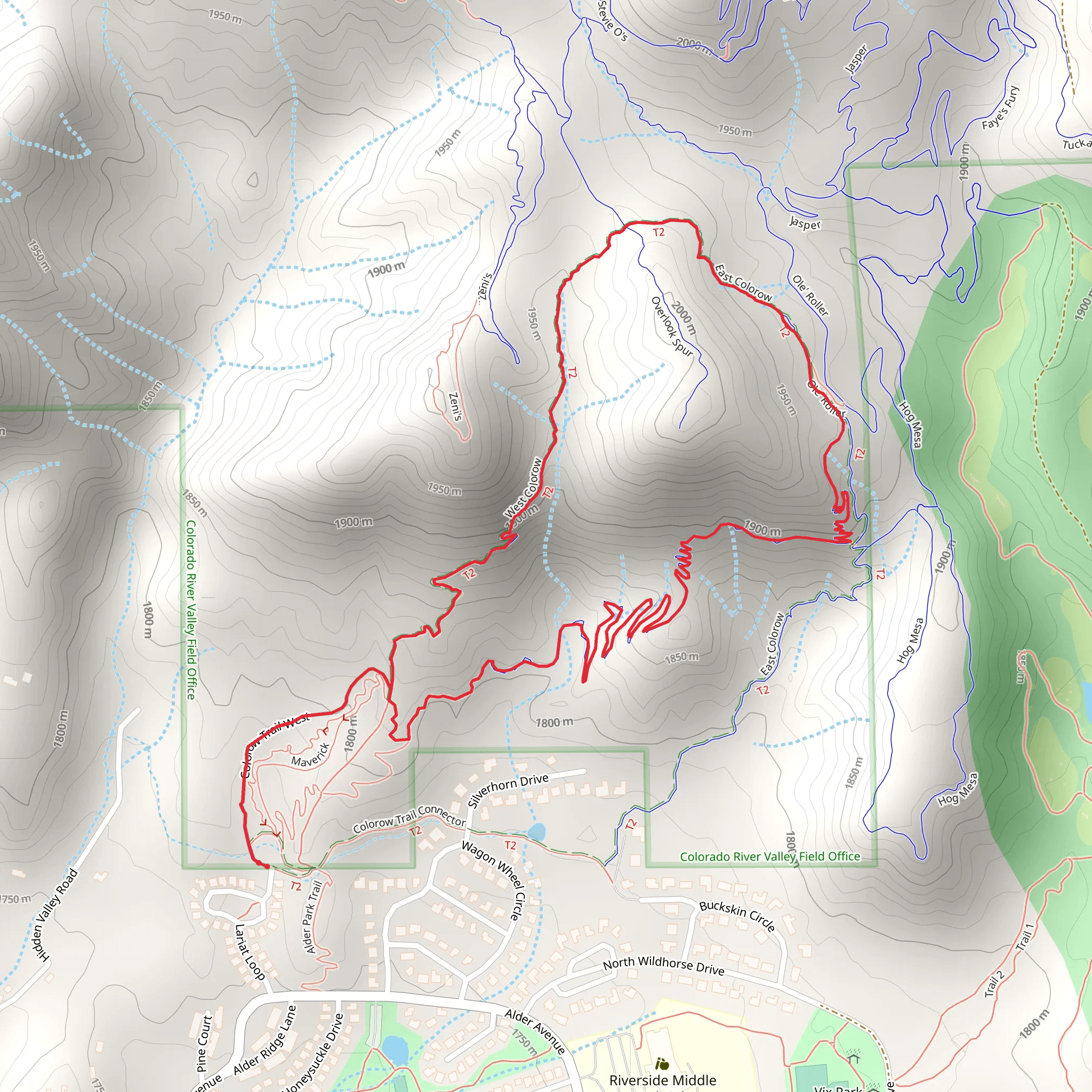 Colorow Trail West and Stairway to Heaven Loop mobile static map