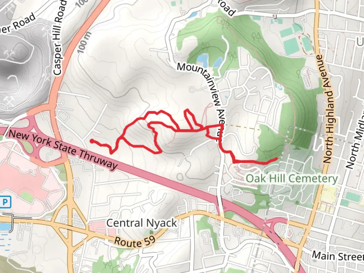 An image depicting the trail Orange - White Loop and its surrounding area.