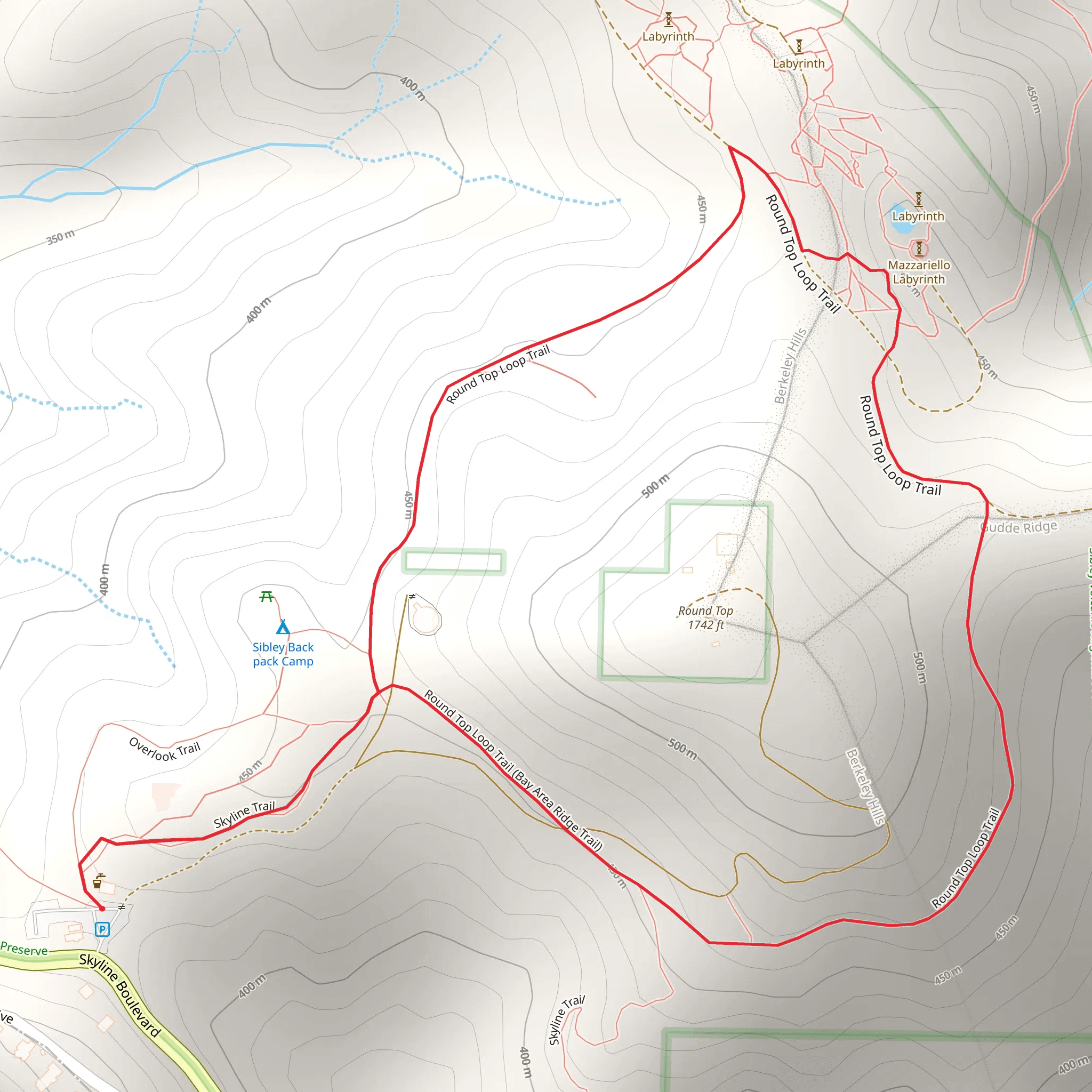 Round Top Loop Trail mobile static map