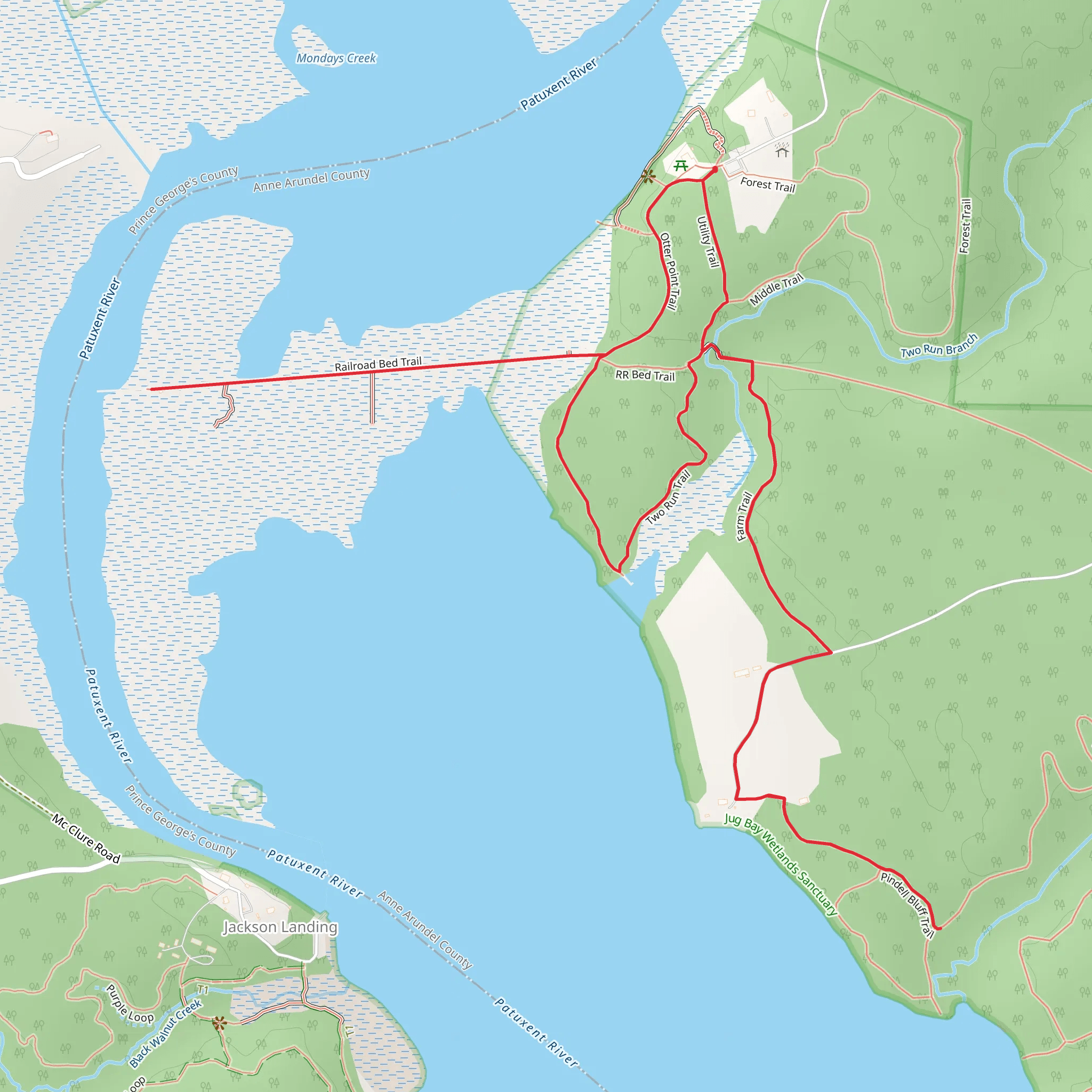 Utility Trail and Railroad Bed Trail mobile static map