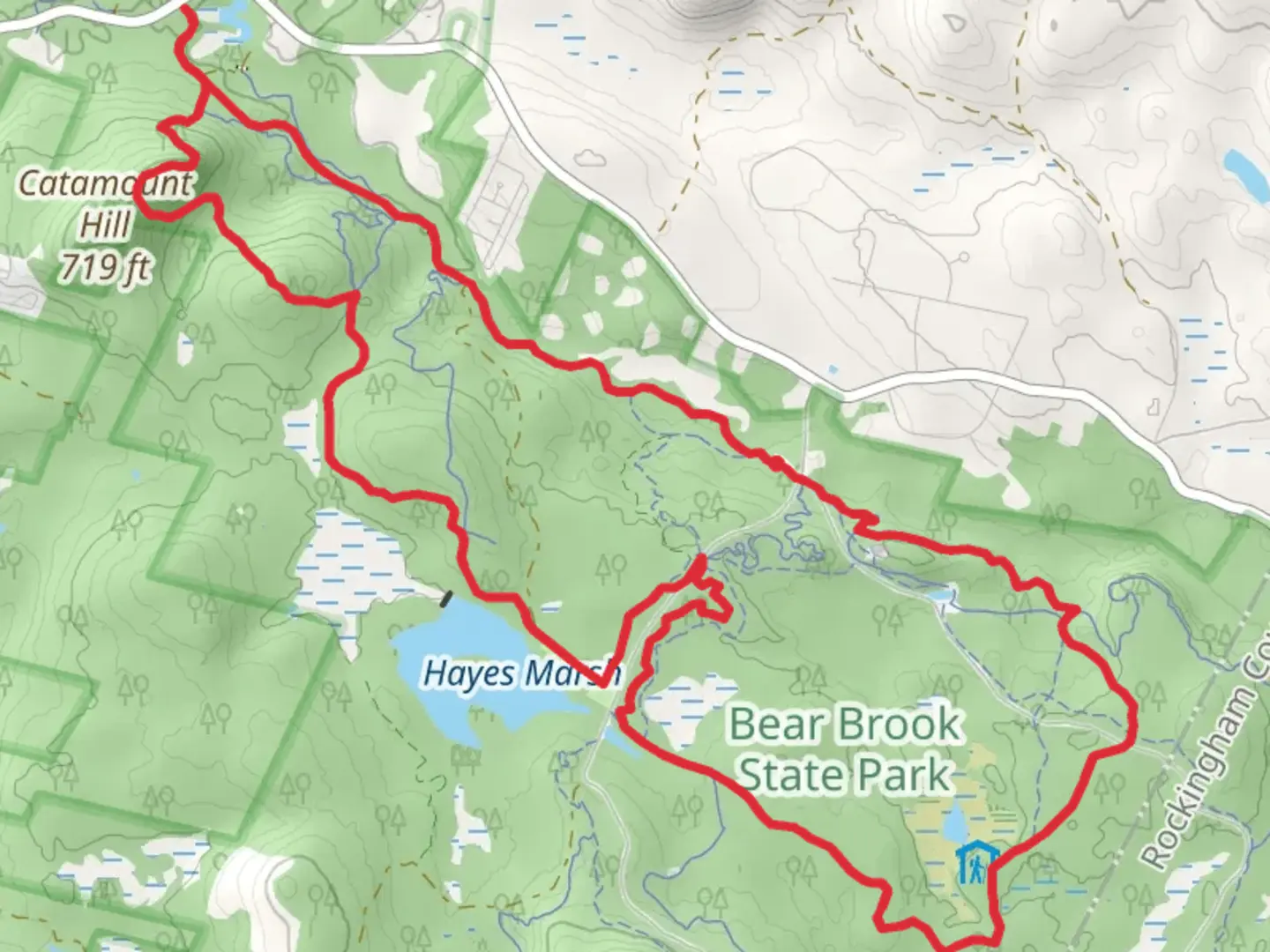 An image depicting the trail Catamount Pond and Hill Loop and its surrounding area.