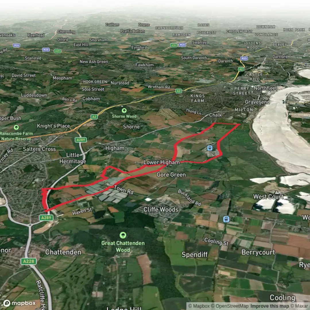 An image depicting the trail Home - Lower Higham Trainside walk and its surrounding area.