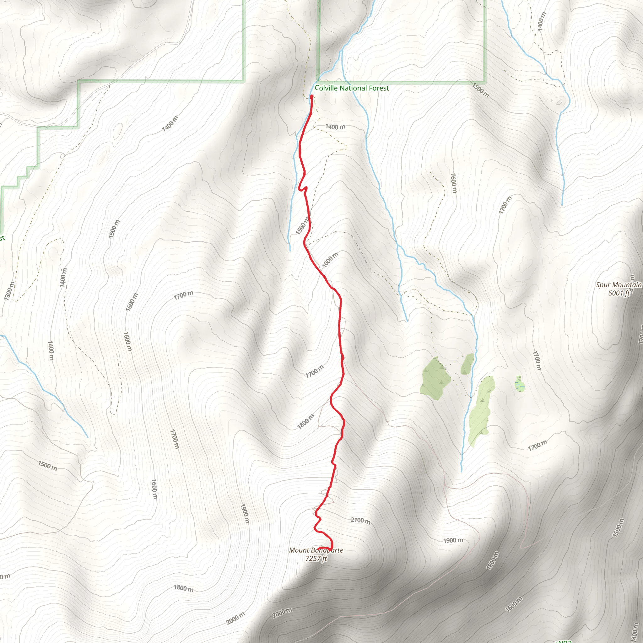 Bonaparte Mountain Trail mobile static map
