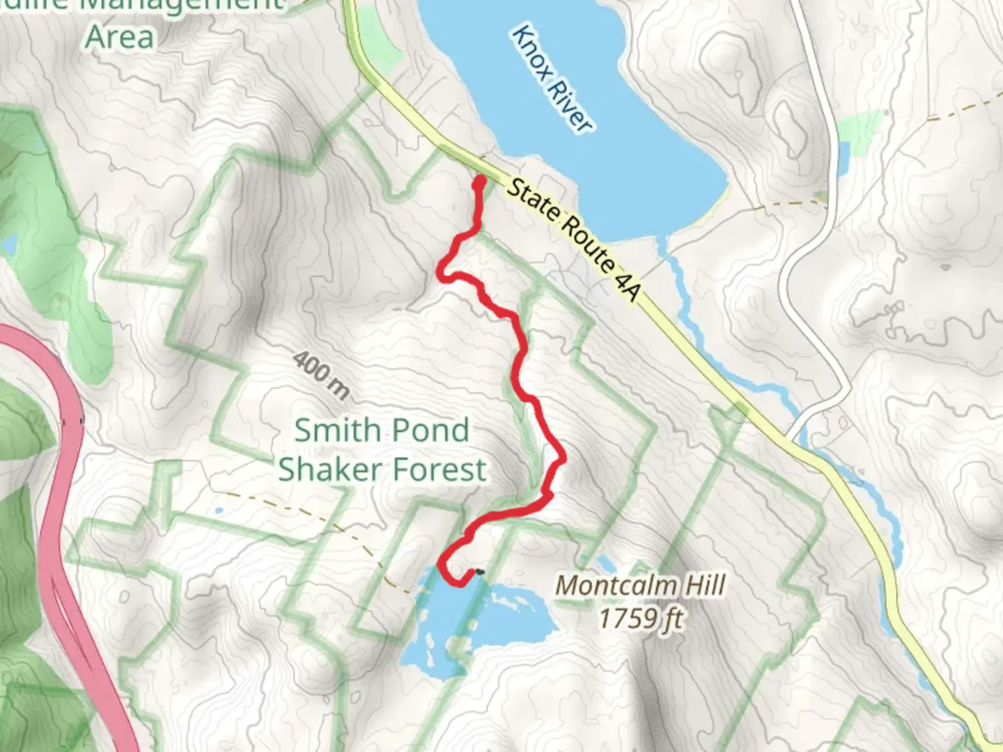 An image depicting the trail Smith Pond and Smith Pond Brook and its surrounding area.