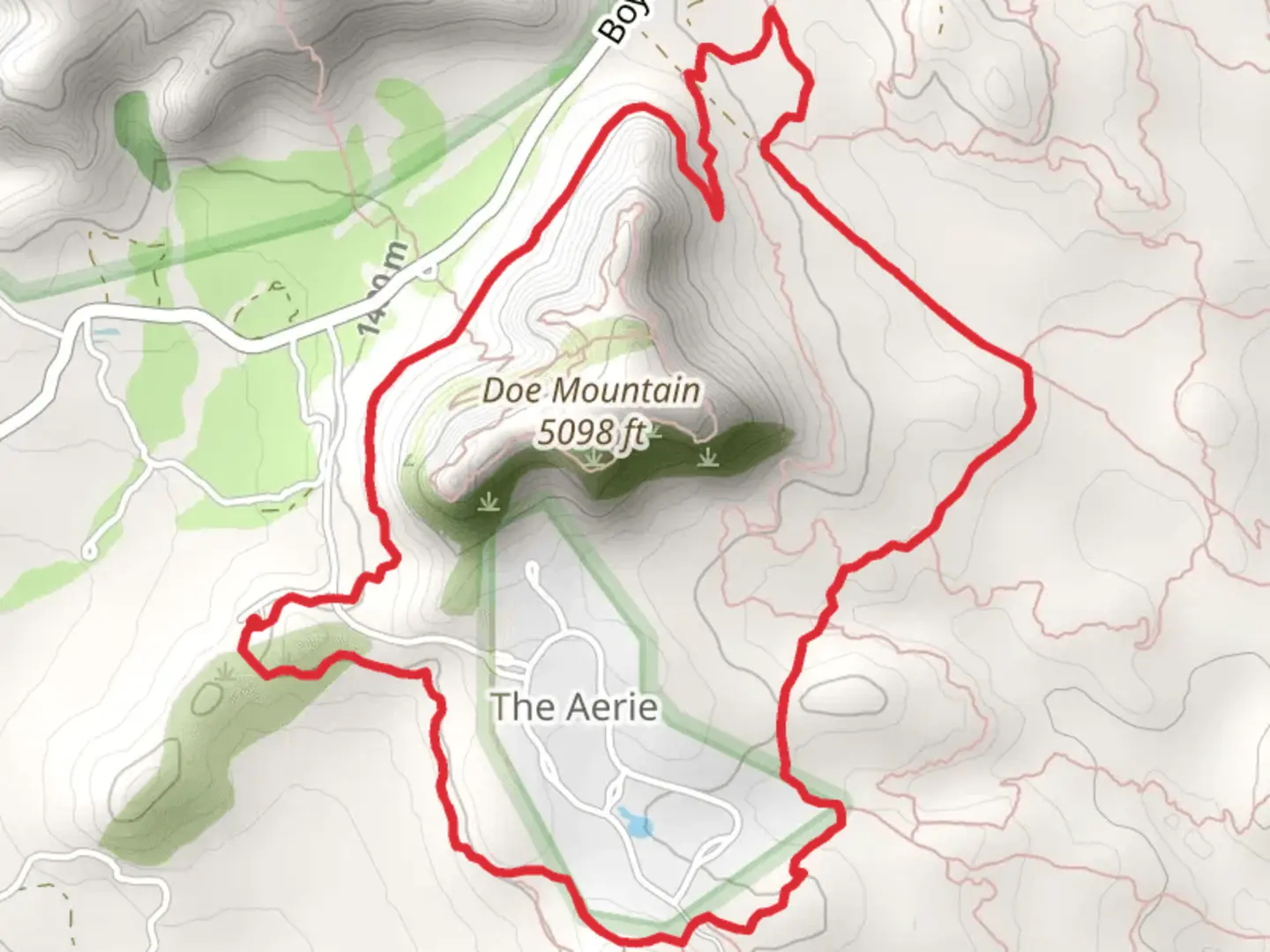 An image depicting the trail Cockscomb and Aerie Loop Trail and its surrounding area.