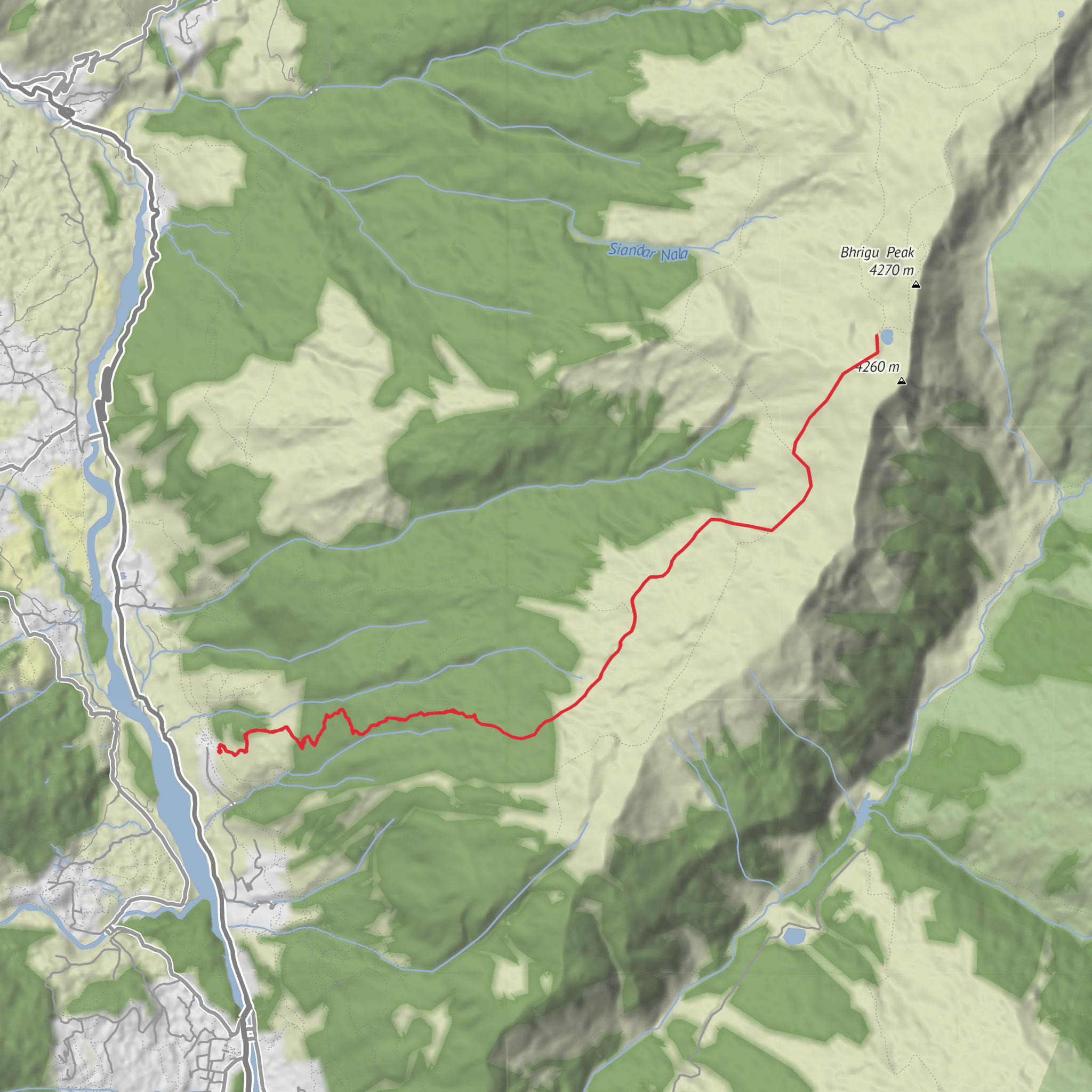 Bhrigu Lake mobile static map