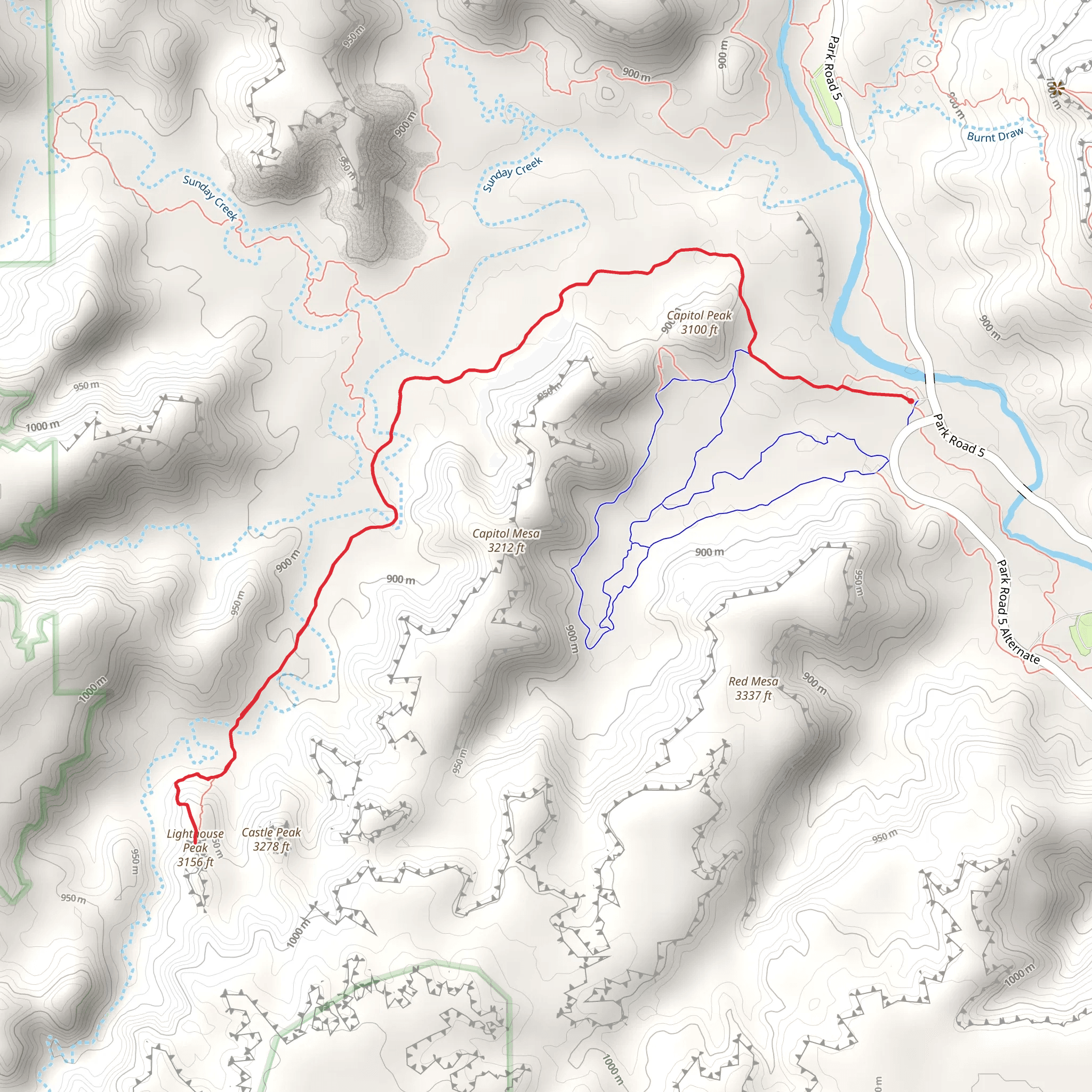 Lighthouse Peak via Lighthouse Trail mobile static map