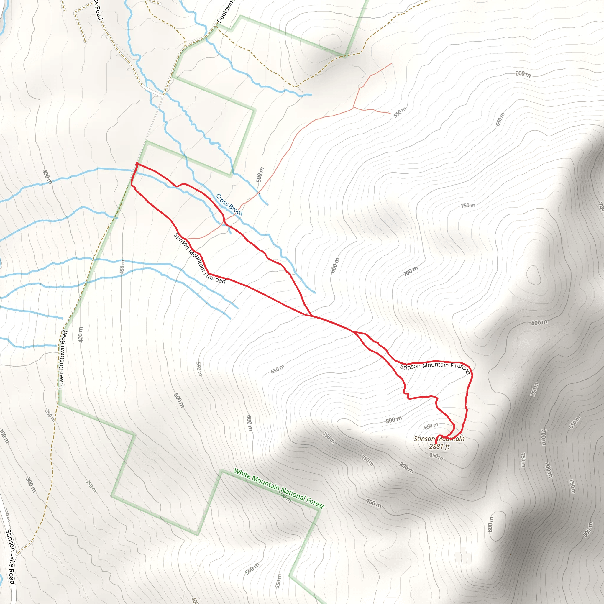 Stinson Mountain Loop mobile static map