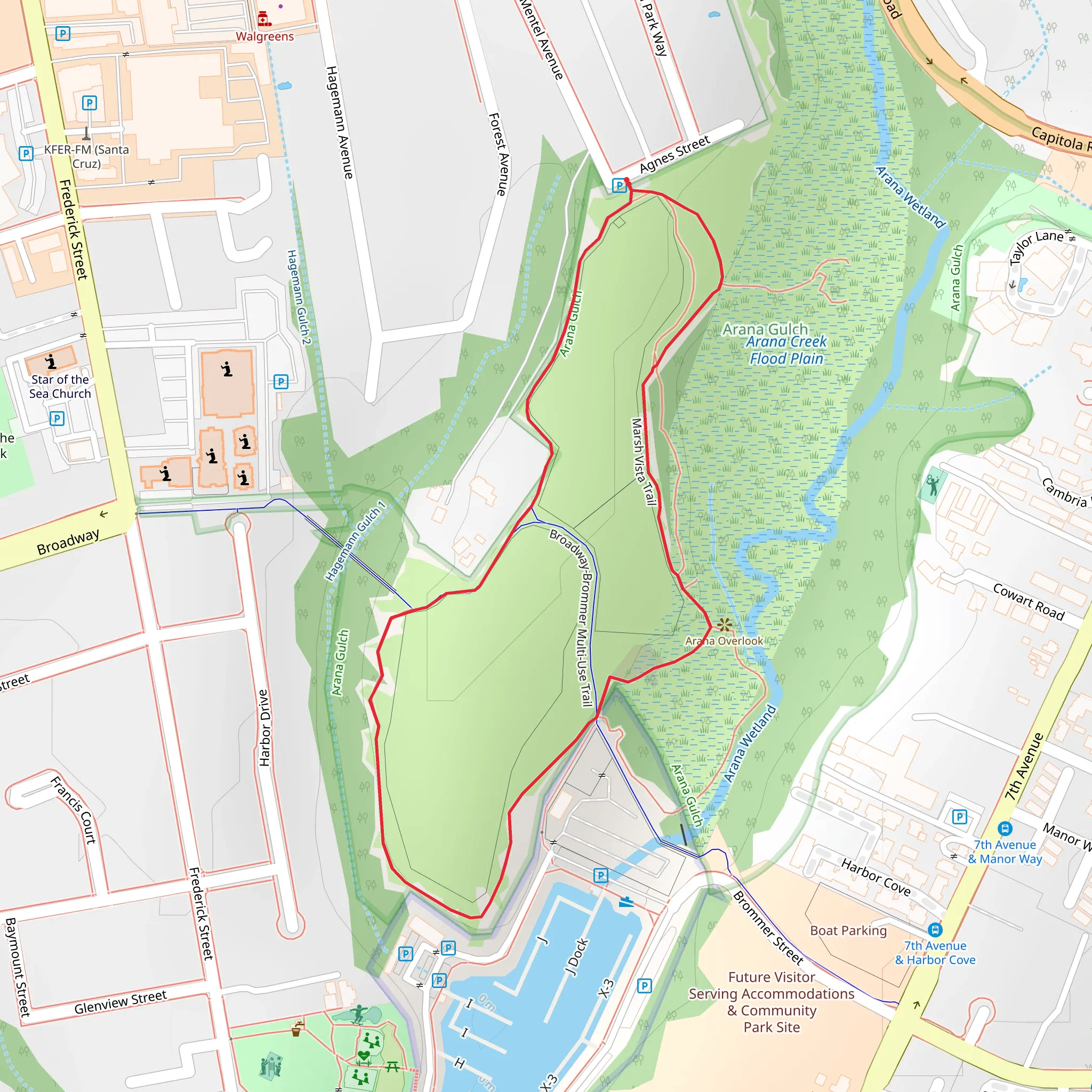 Marsh Trail and Broadway Brommer Loop Trail mobile static map