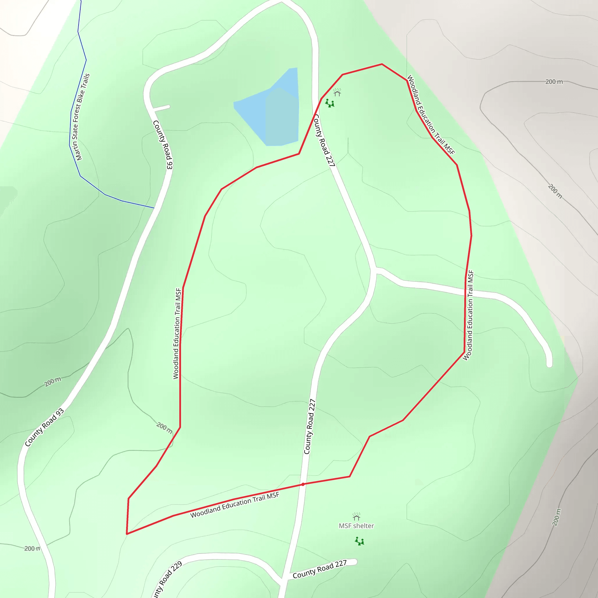 Woodland Education Trail MSF Loop mobile static map