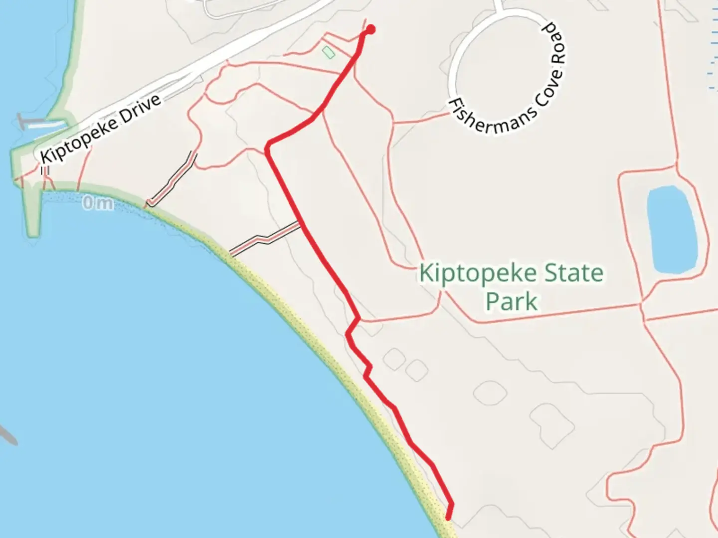 An image depicting the trail Kiptopeke Beach and Baywoods Trail and its surrounding area.
