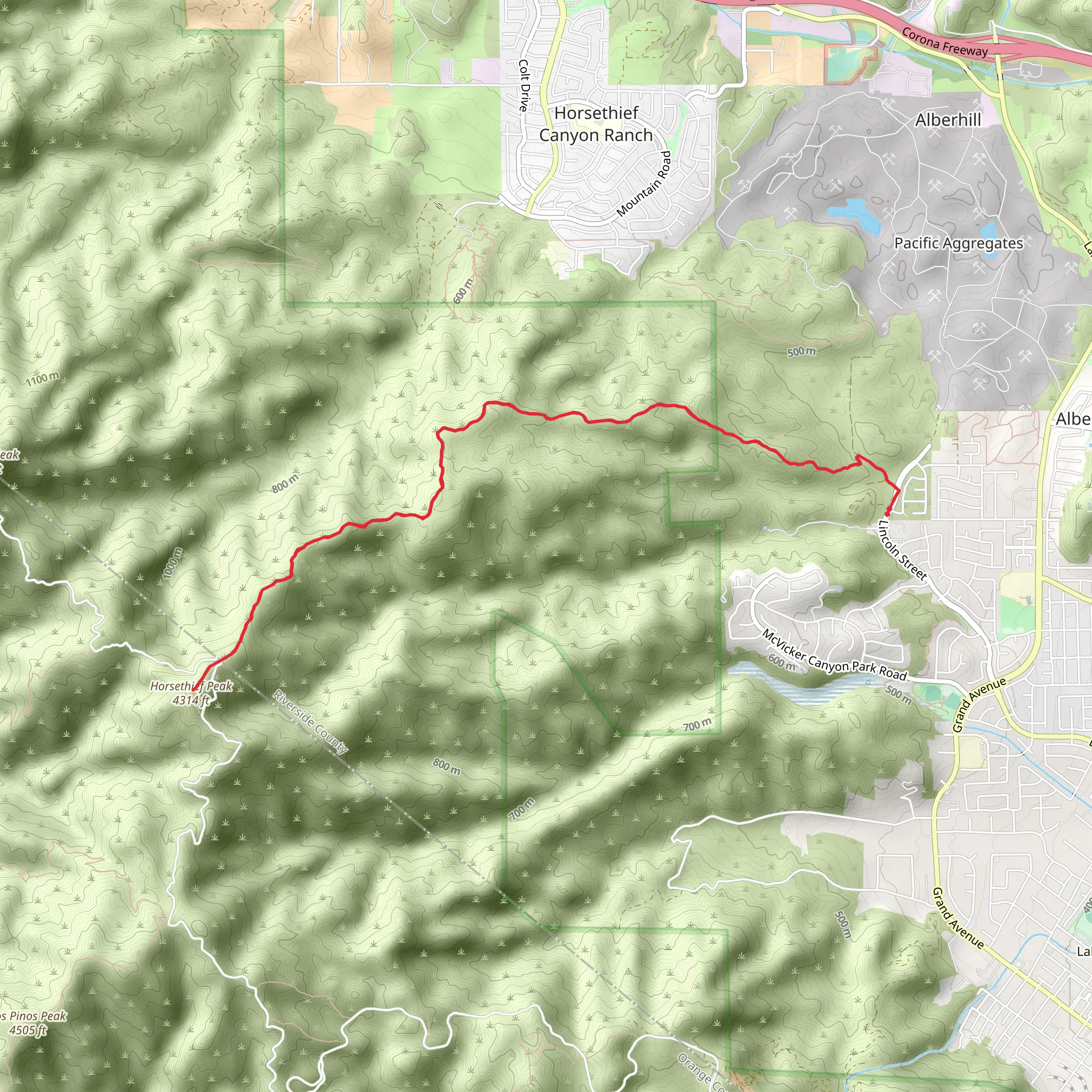 East Horsethief Trail mobile static map