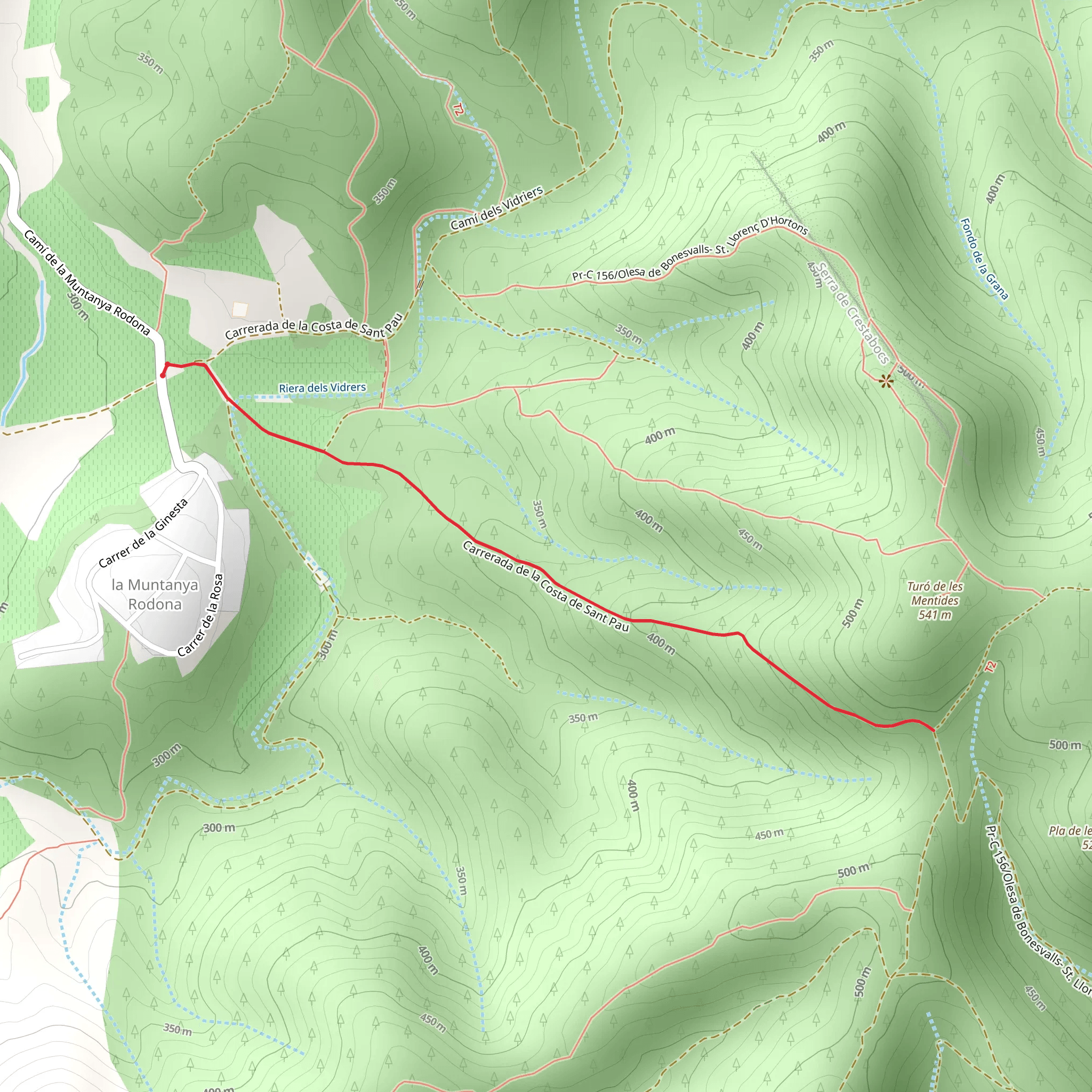 Variant of the Montanya Rodona PR C 156 - 1 mobile static map