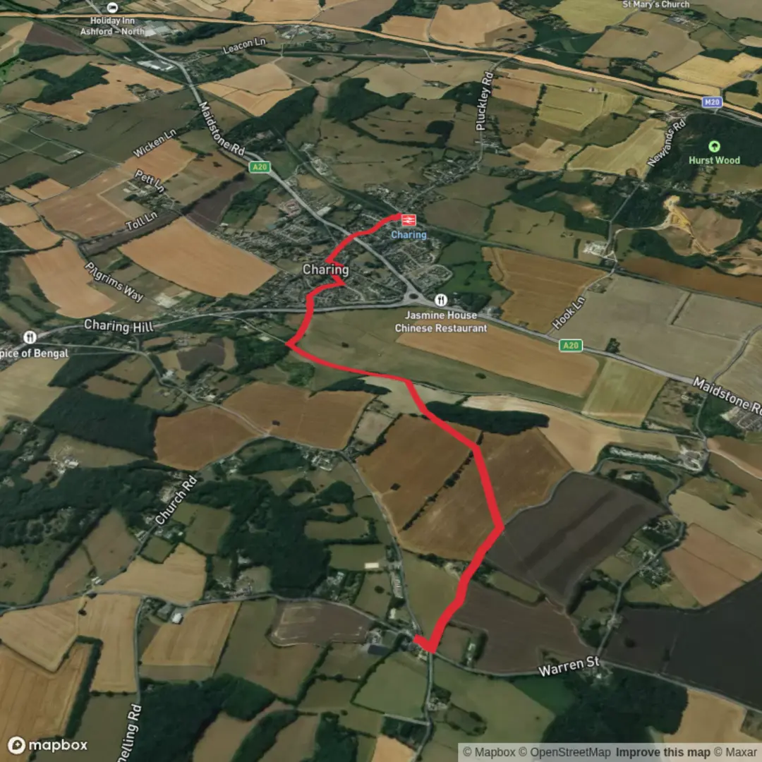 An image depicting the trail Hike from Charing and its surrounding area.