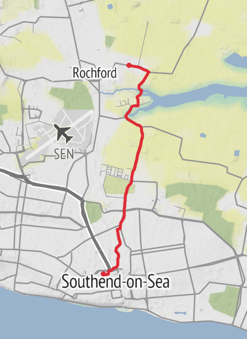 Hike from Rochford mobile static map