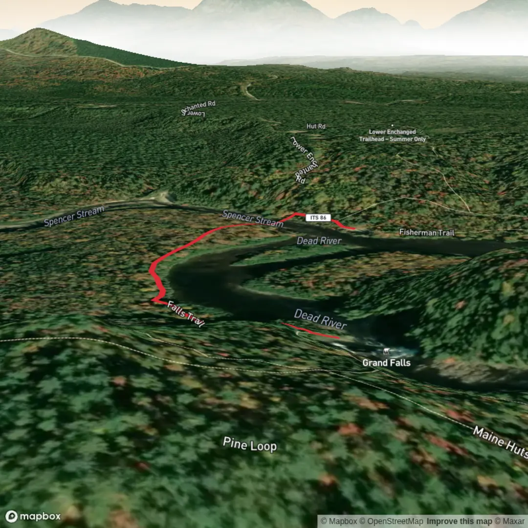 An image depicting the trail Grand Falls via Falls Trail and its surrounding area.