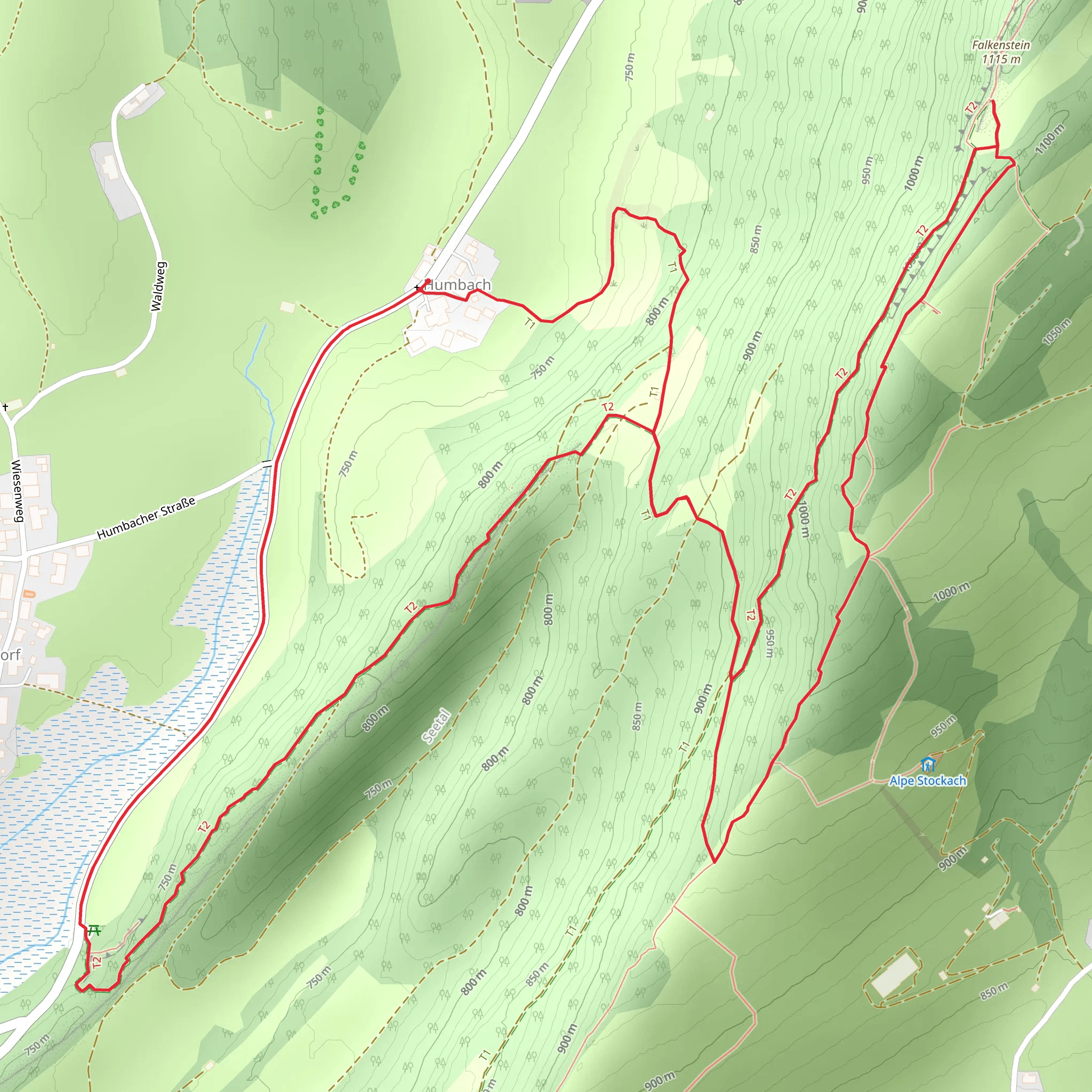 Auf dem Falken from Humbach mobile static map