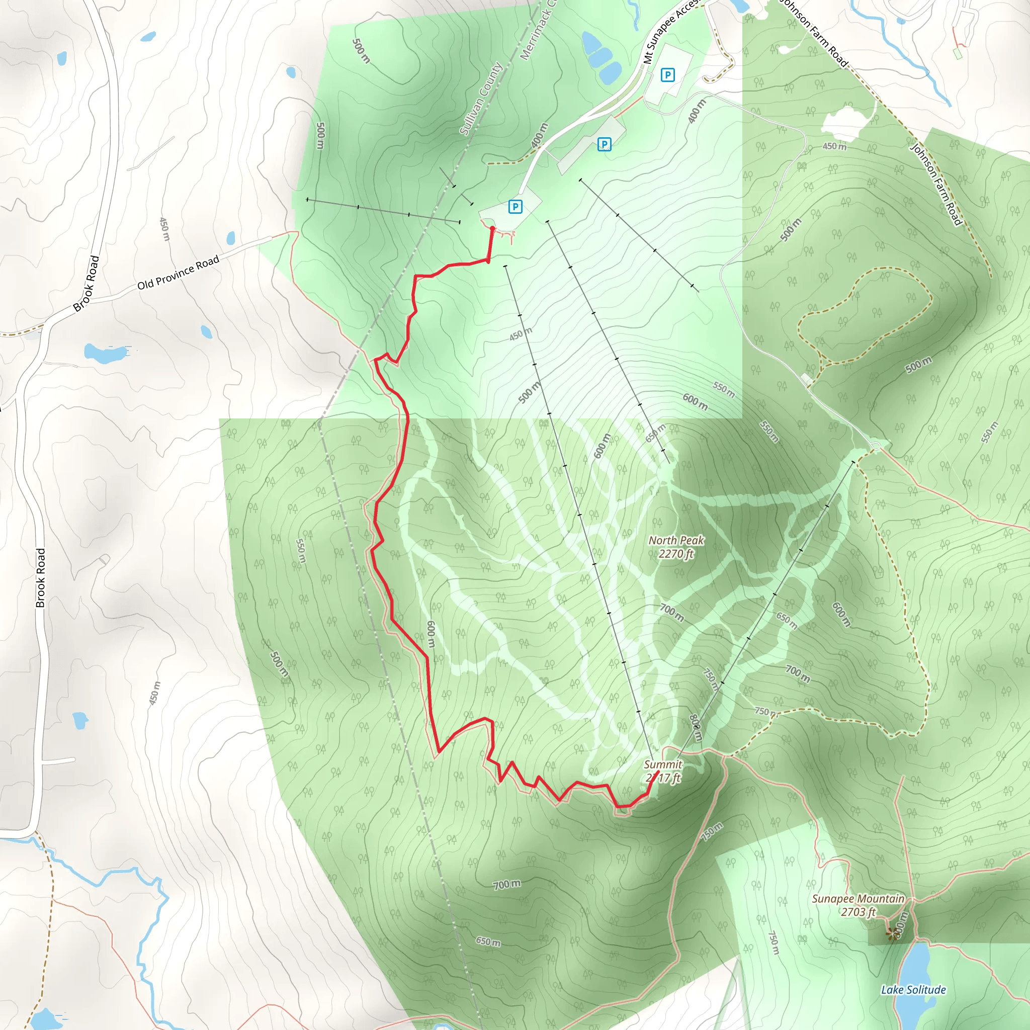 Summit Trail near North Peak mobile static map
