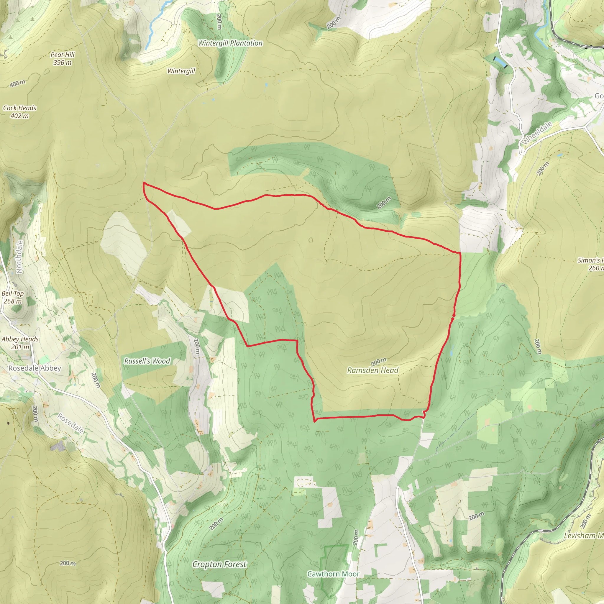Wheeldale Moor Circular mobile static map
