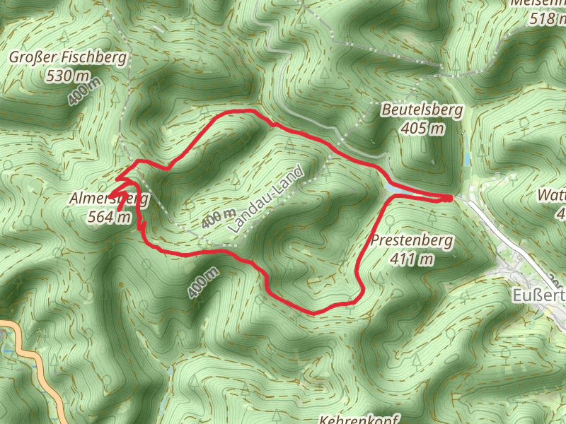 Almersberg via Pfaelzerwald Roter Punkt and Pfaelzerwald Blauer Balken