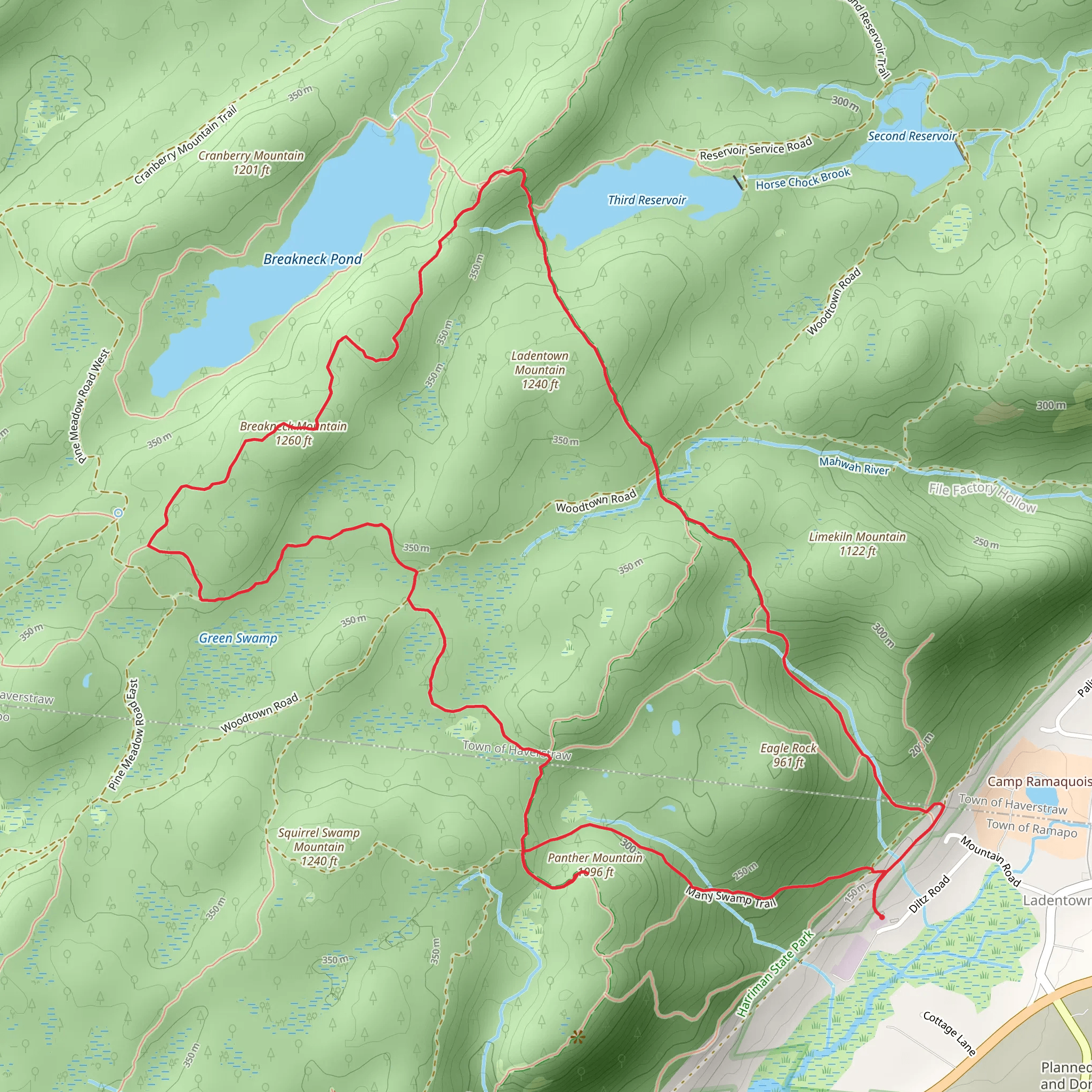 Breakneck Mountain via Suffern-Bear Mountain Trail Loop mobile static map