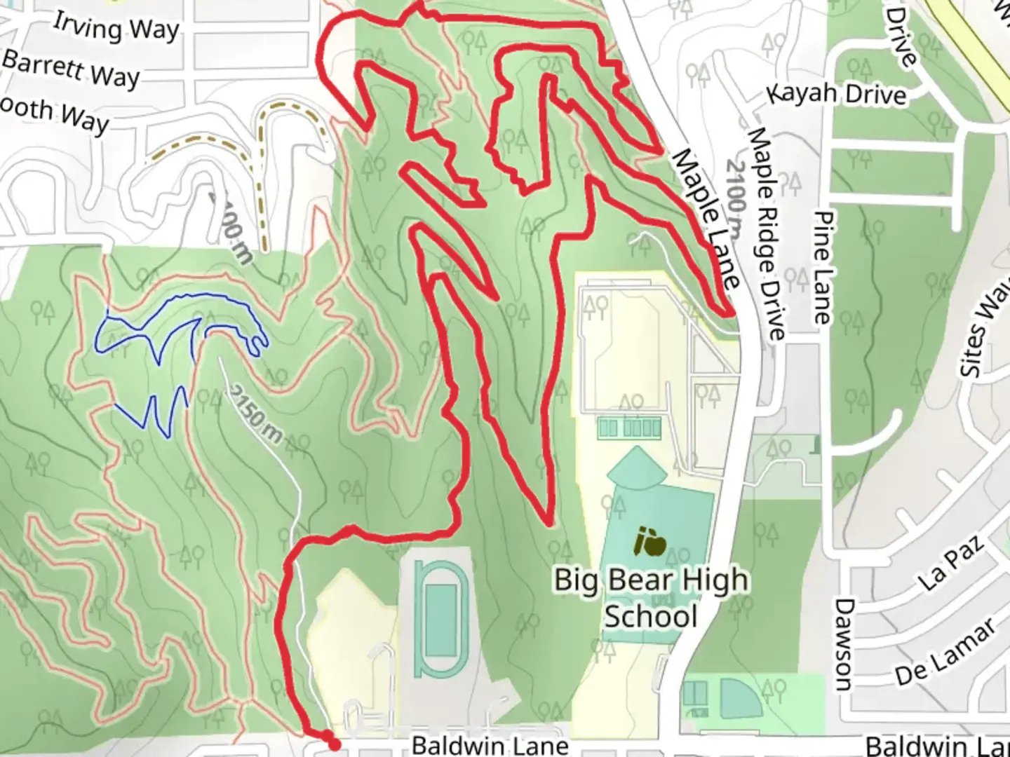 An image depicting the trail School Loop and its surrounding area.