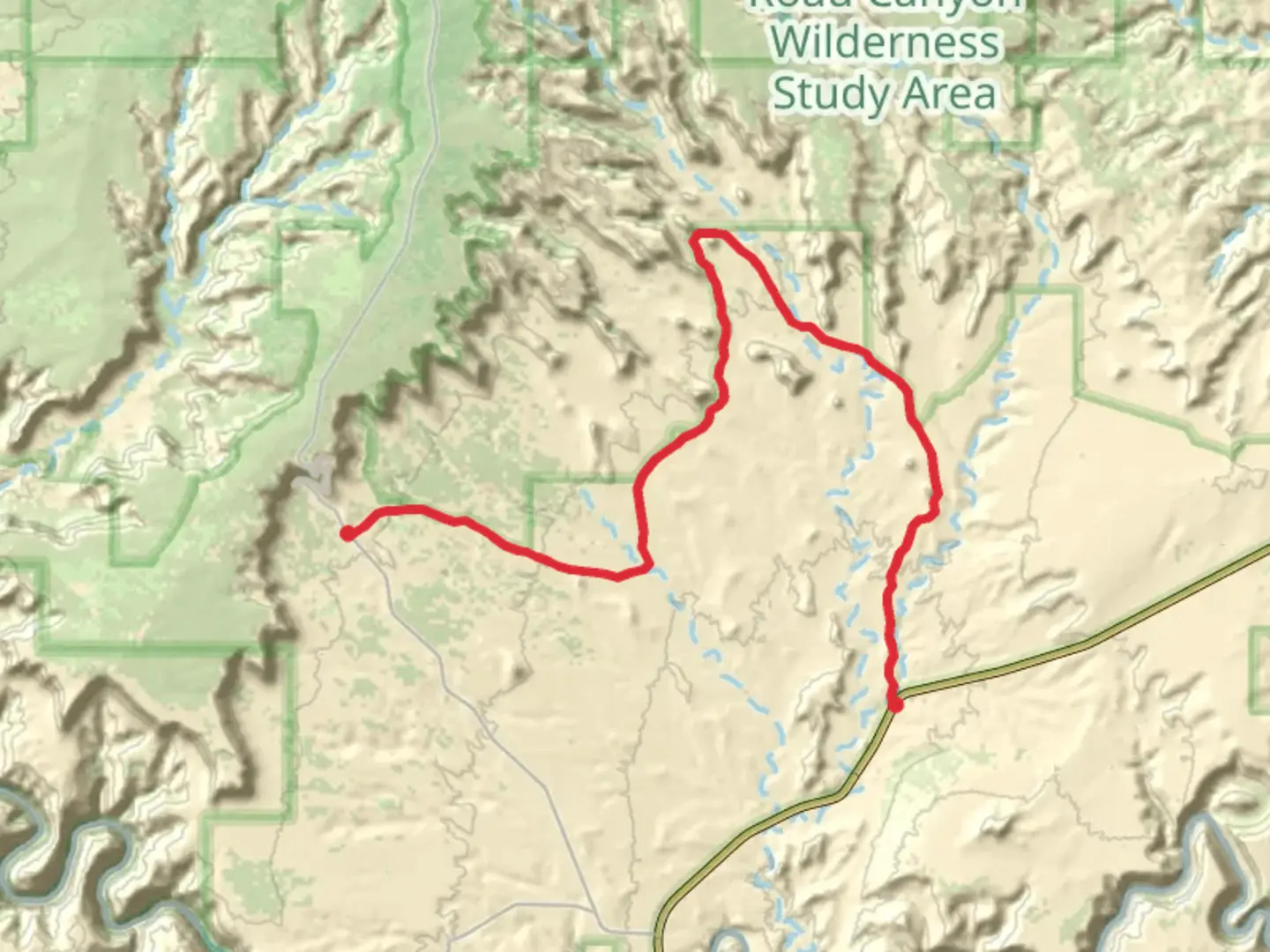 An image depicting the trail Valley of the Gods Road Walk and its surrounding area.