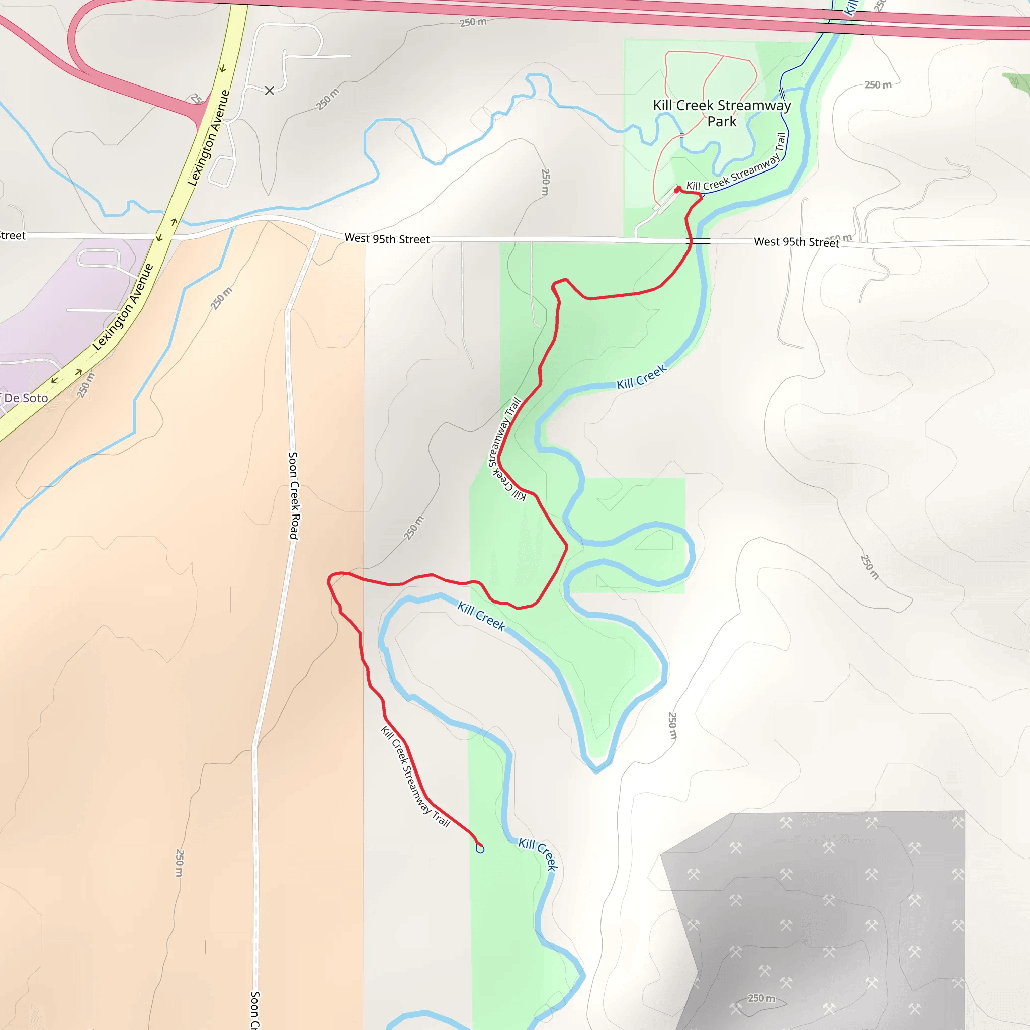 Kill Creek Streamway Park Trail mobile static map