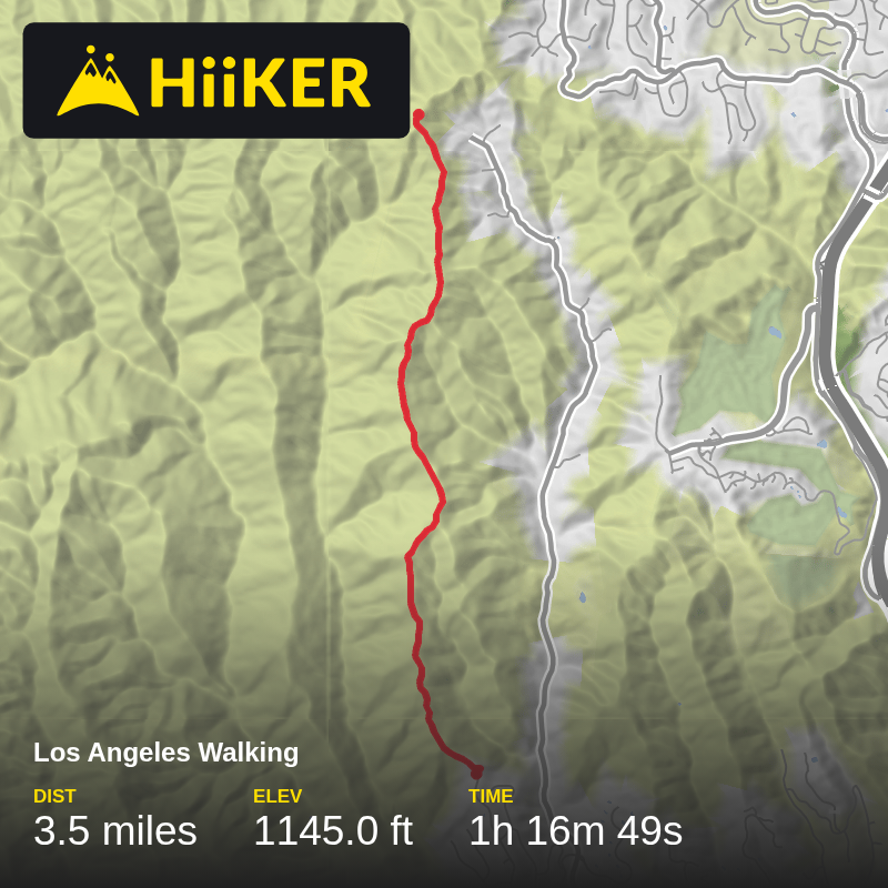 A map preview of the recording Los Angeles Walking.