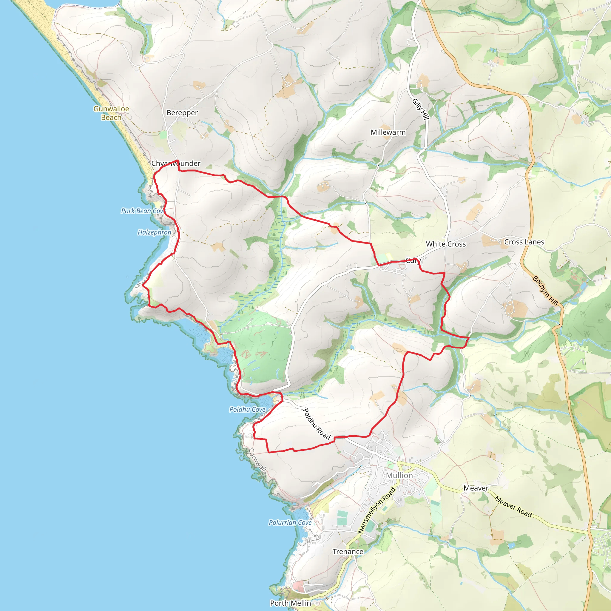 Chyanvounder to Cury Loop mobile static map