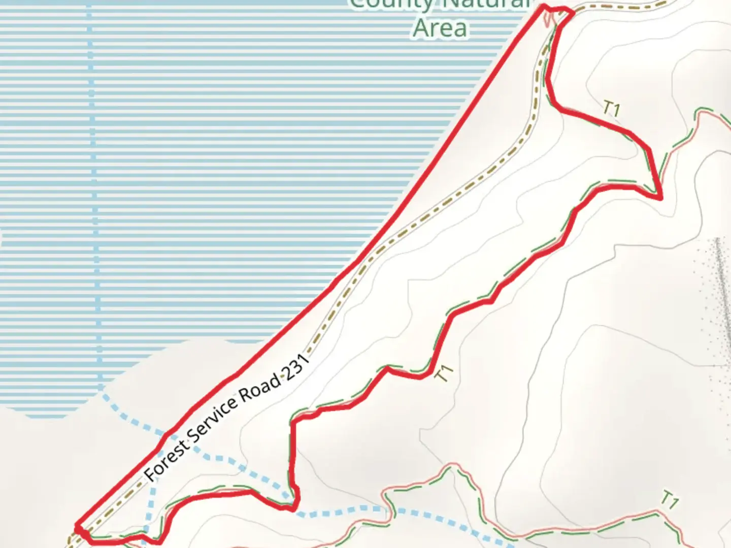 An image depicting the trail Rogers Lake North Shore Loop and its surrounding area.