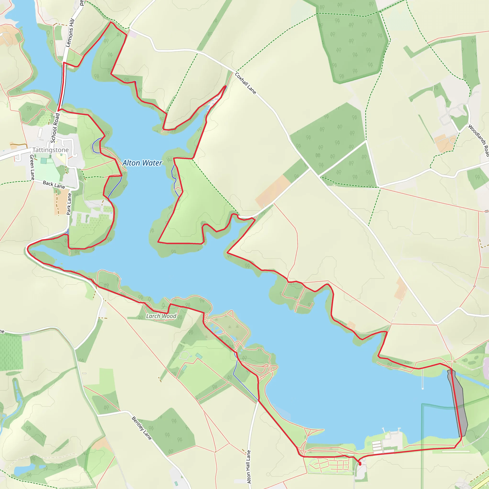 Alton Water Loop mobile static map