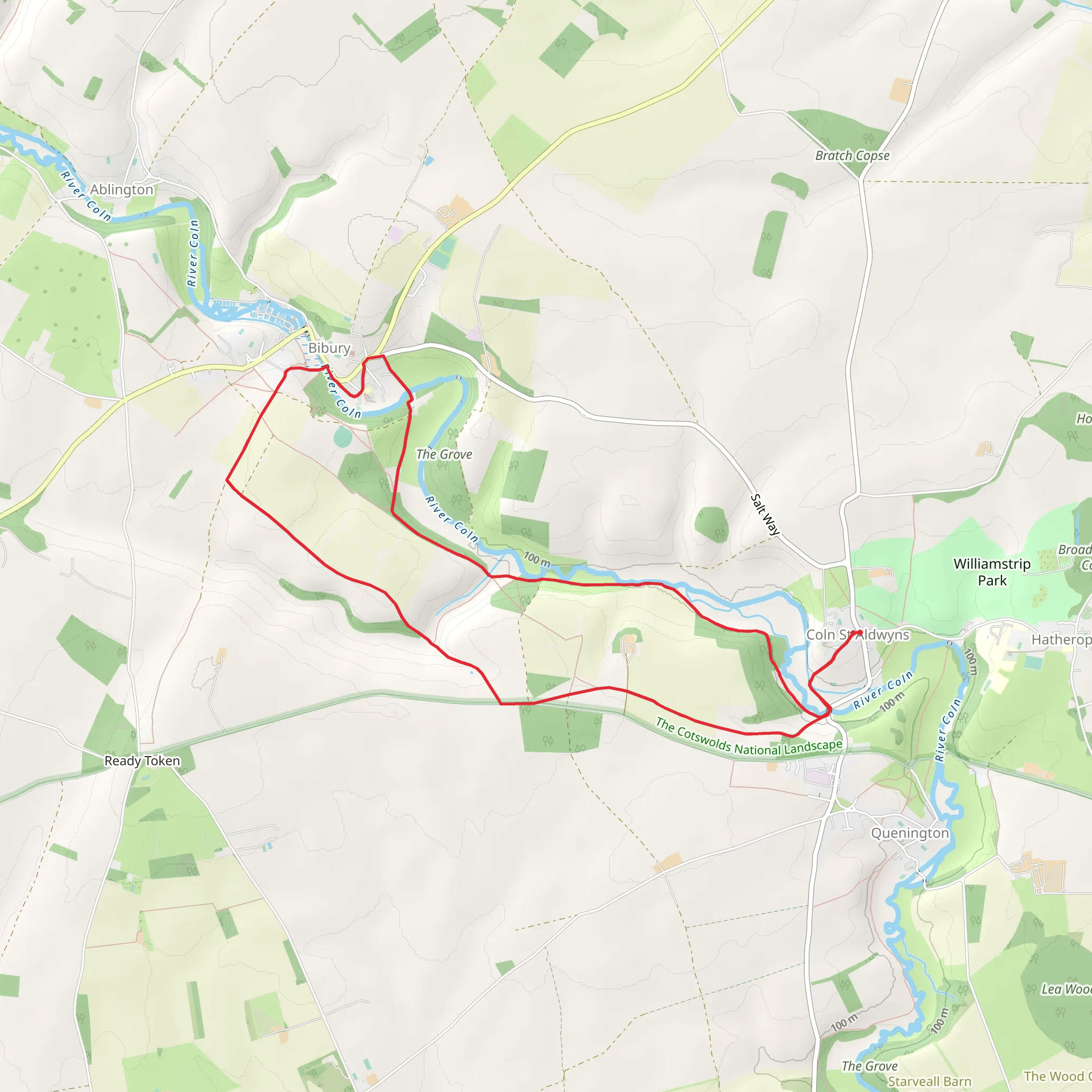 Coln St Aldwyns and Bibury Loop mobile static map