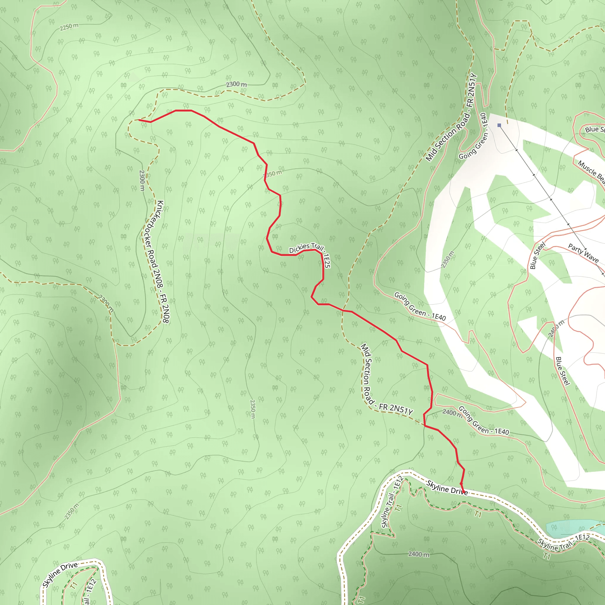 Dickies Trail mobile static map
