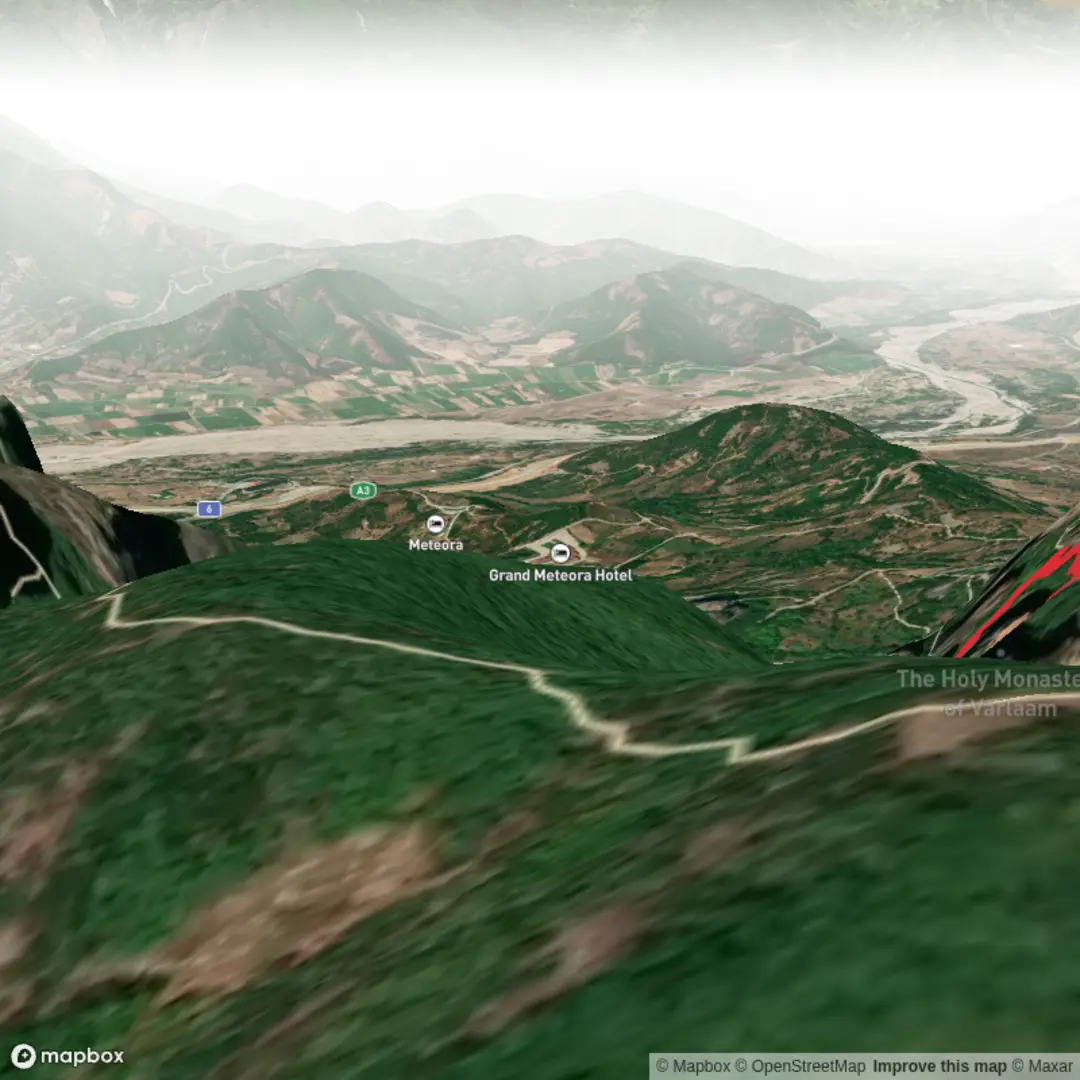 An image depicting the trail Kastrakiou-Meteoron - Apr 14 and its surrounding area.