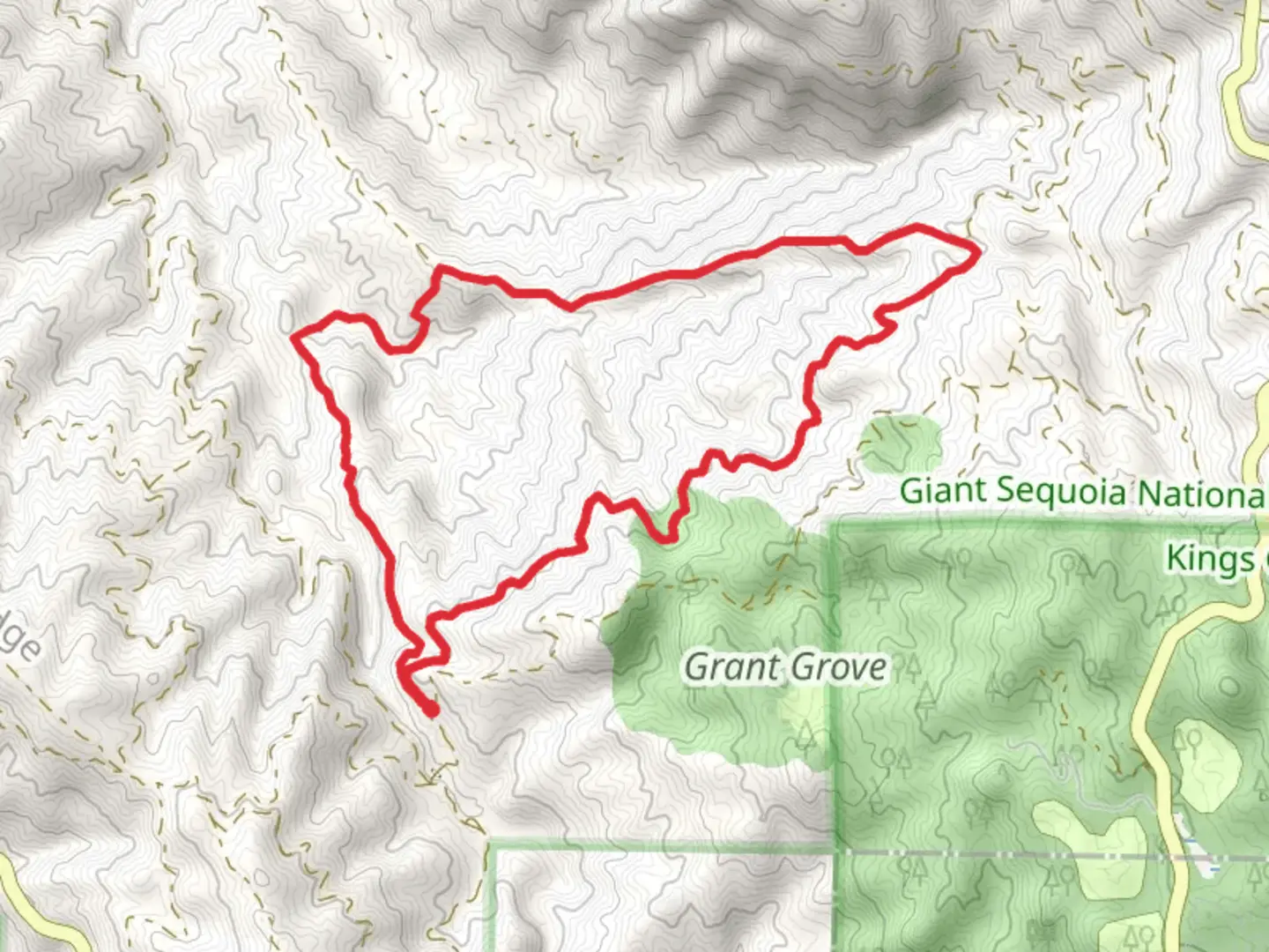 An image depicting the trail Abbott Creek Loop and its surrounding area.